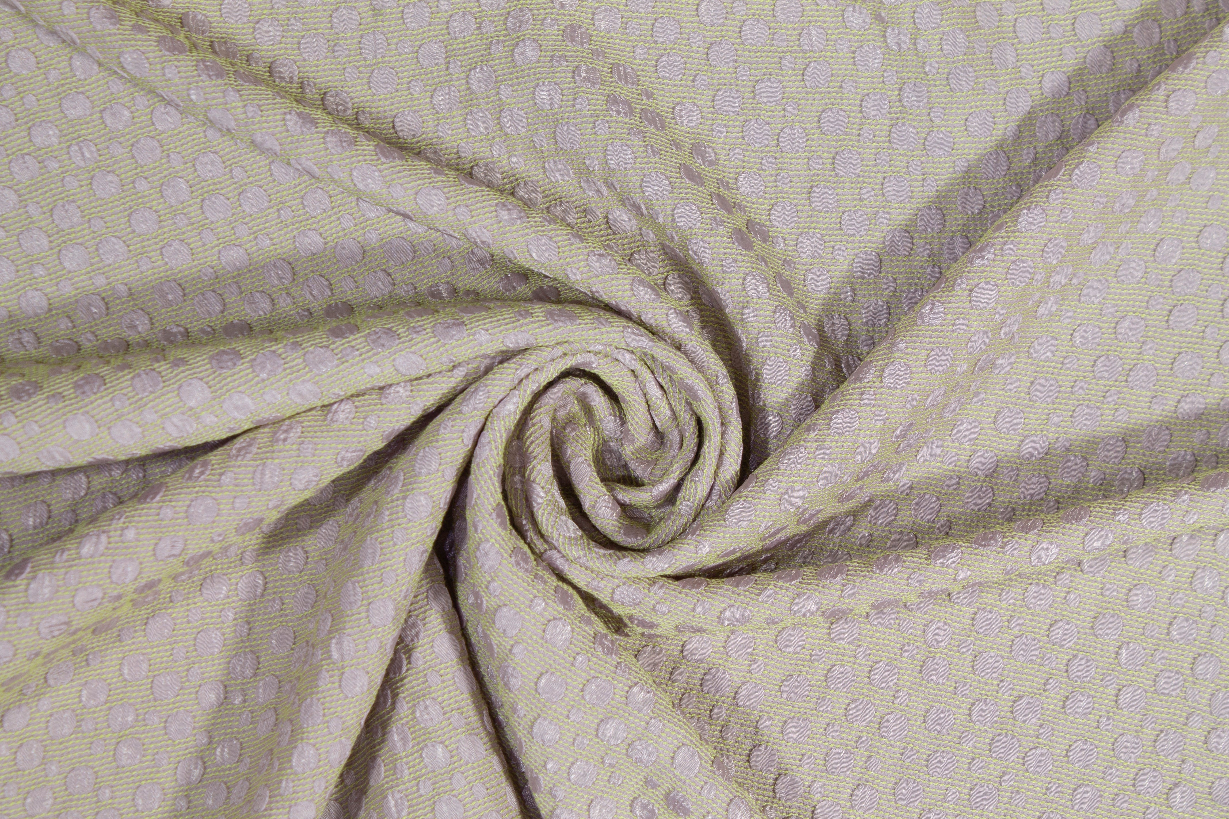 Polka Dot Brocade - Lilac and Chartreuse