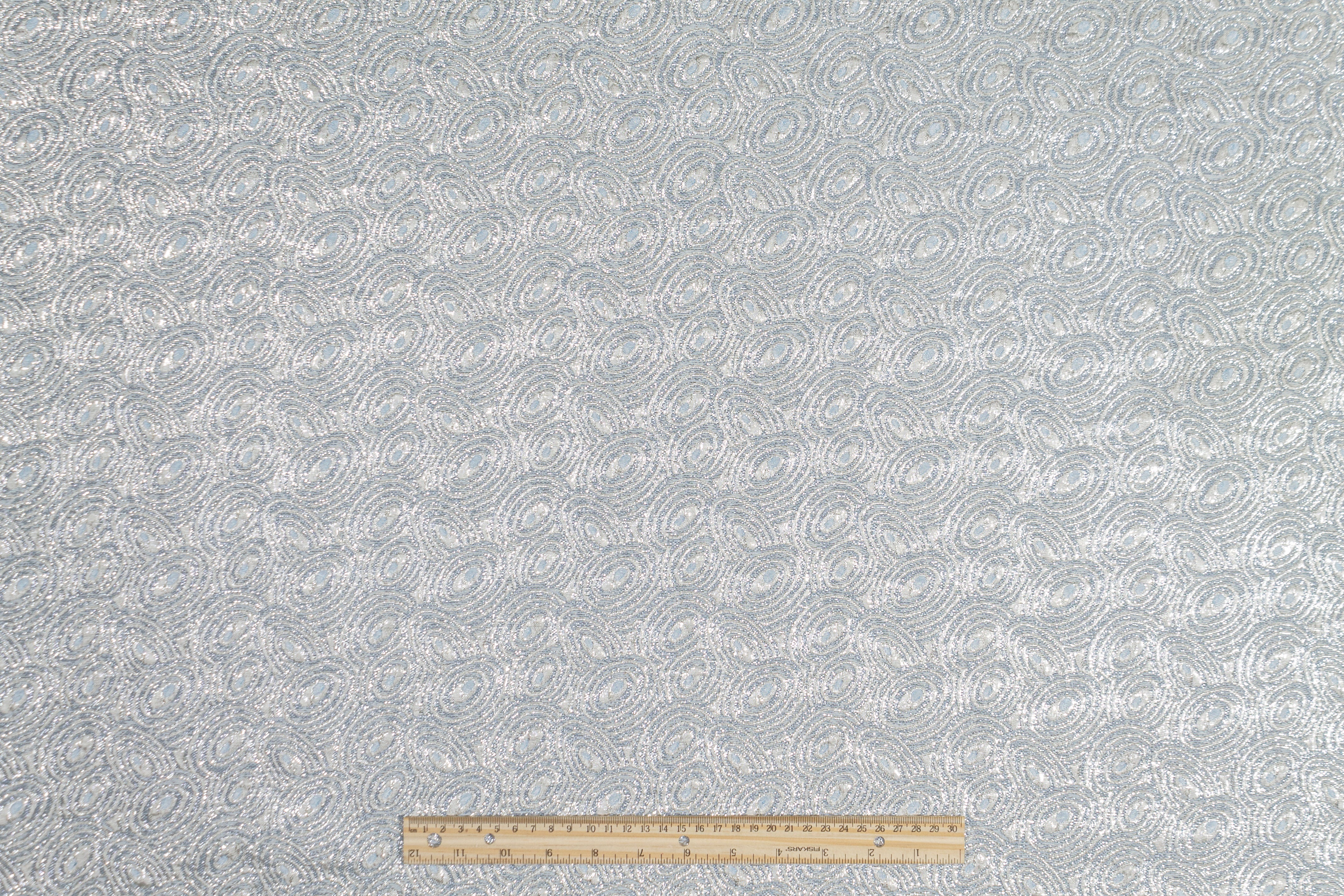 Metallic Circle Brocade - SIlver