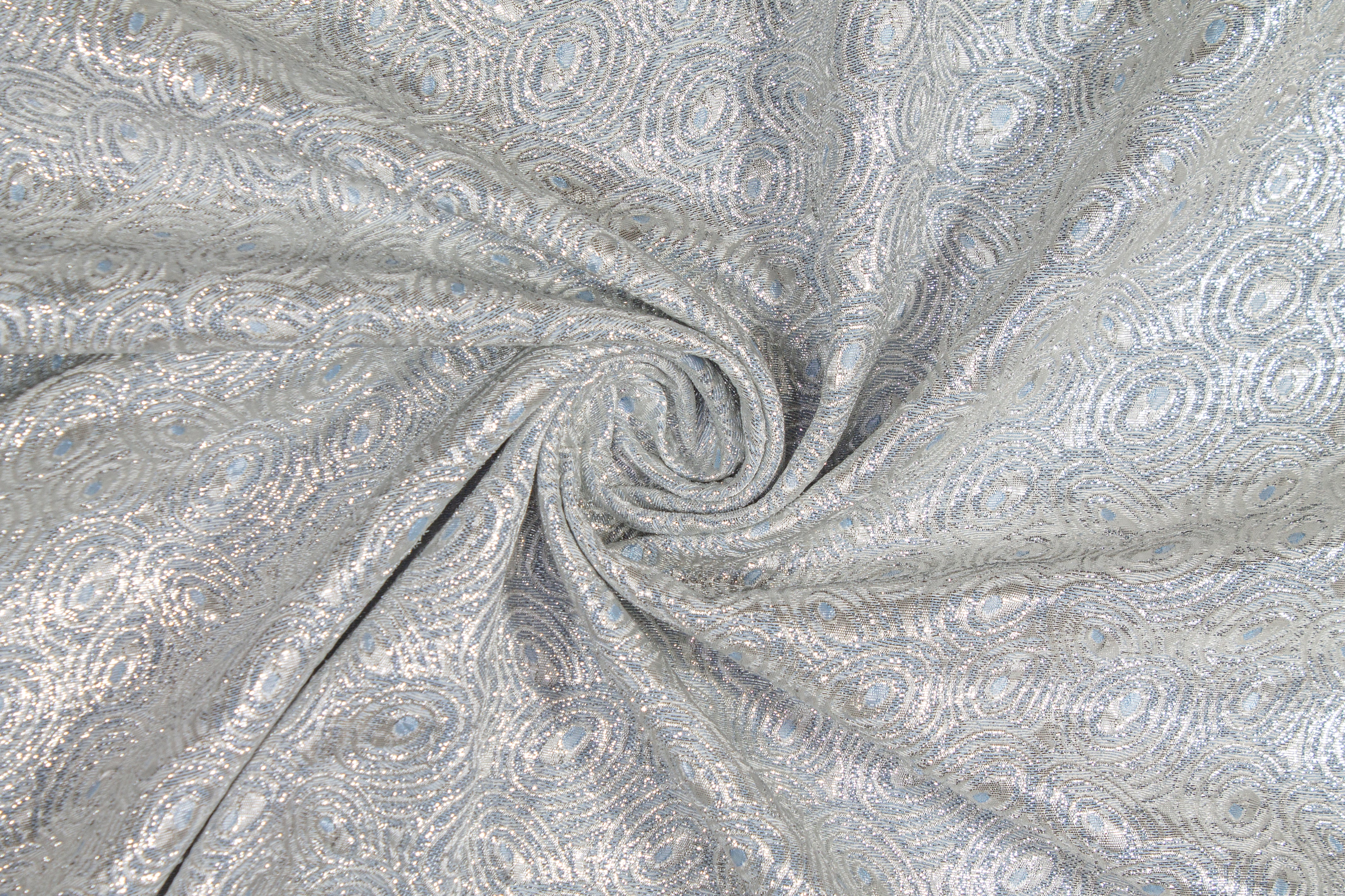 Metallic Circle Brocade - SIlver