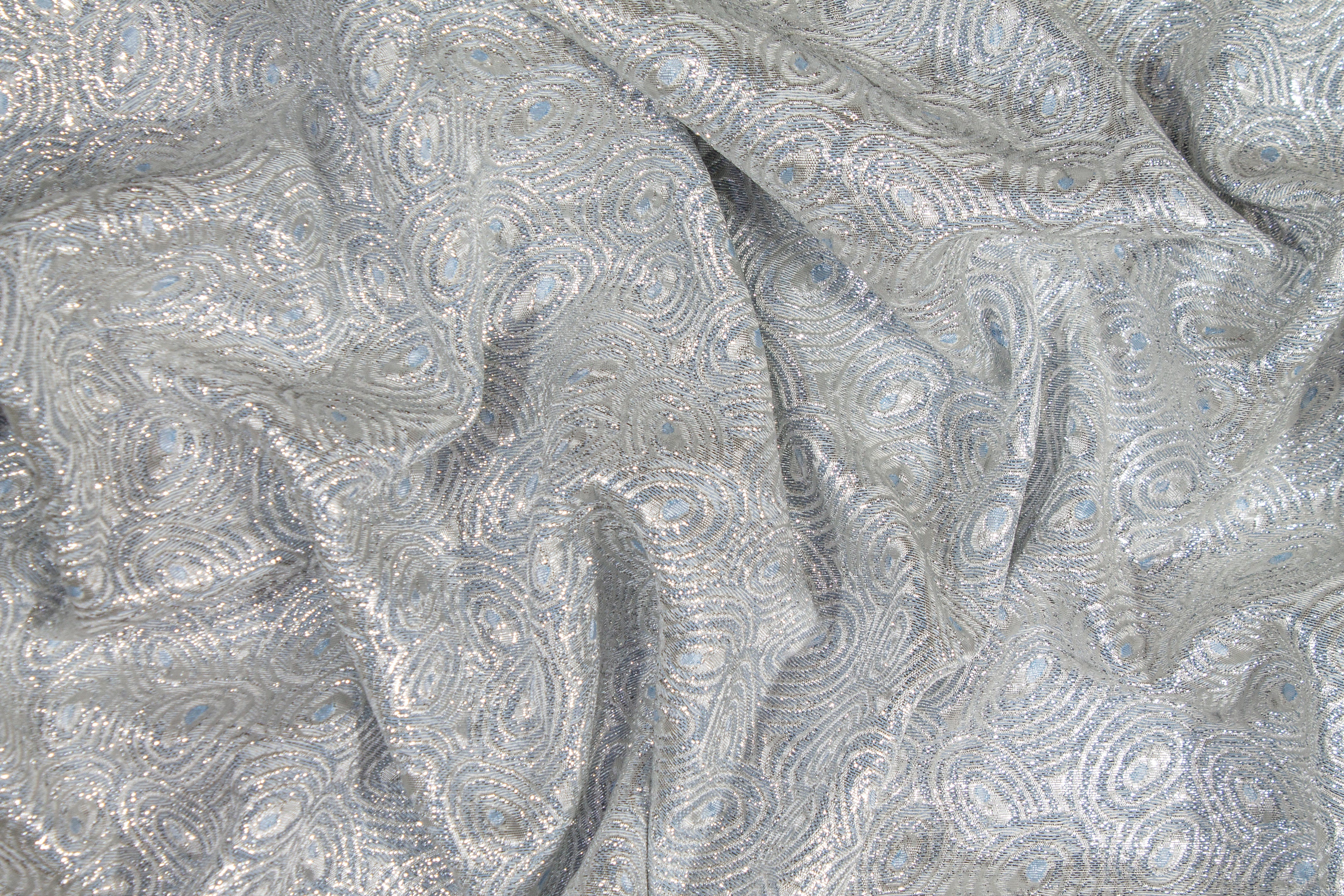 Metallic Circle Brocade - SIlver