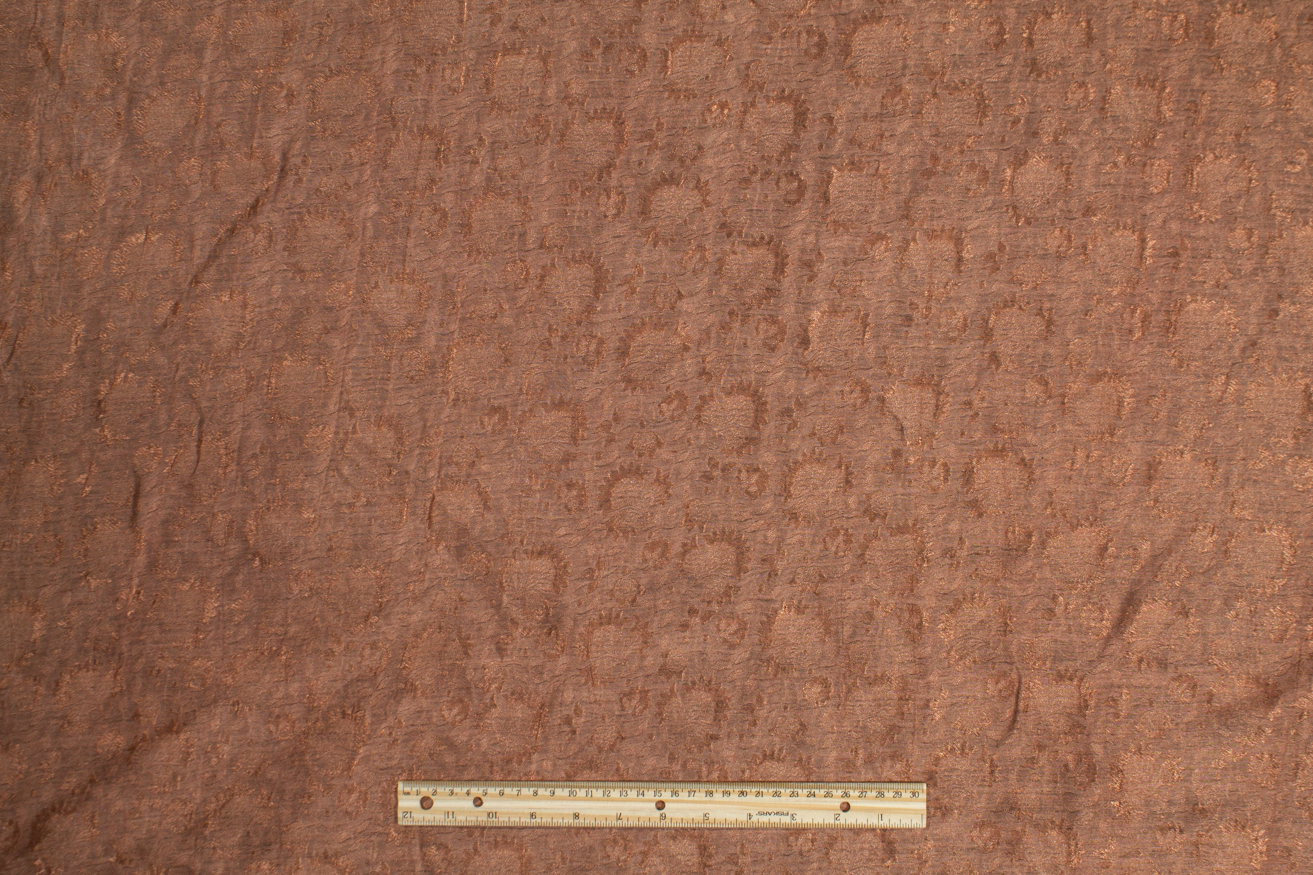 Abstract Metallic Sheer Jacquard - Dark Salmon