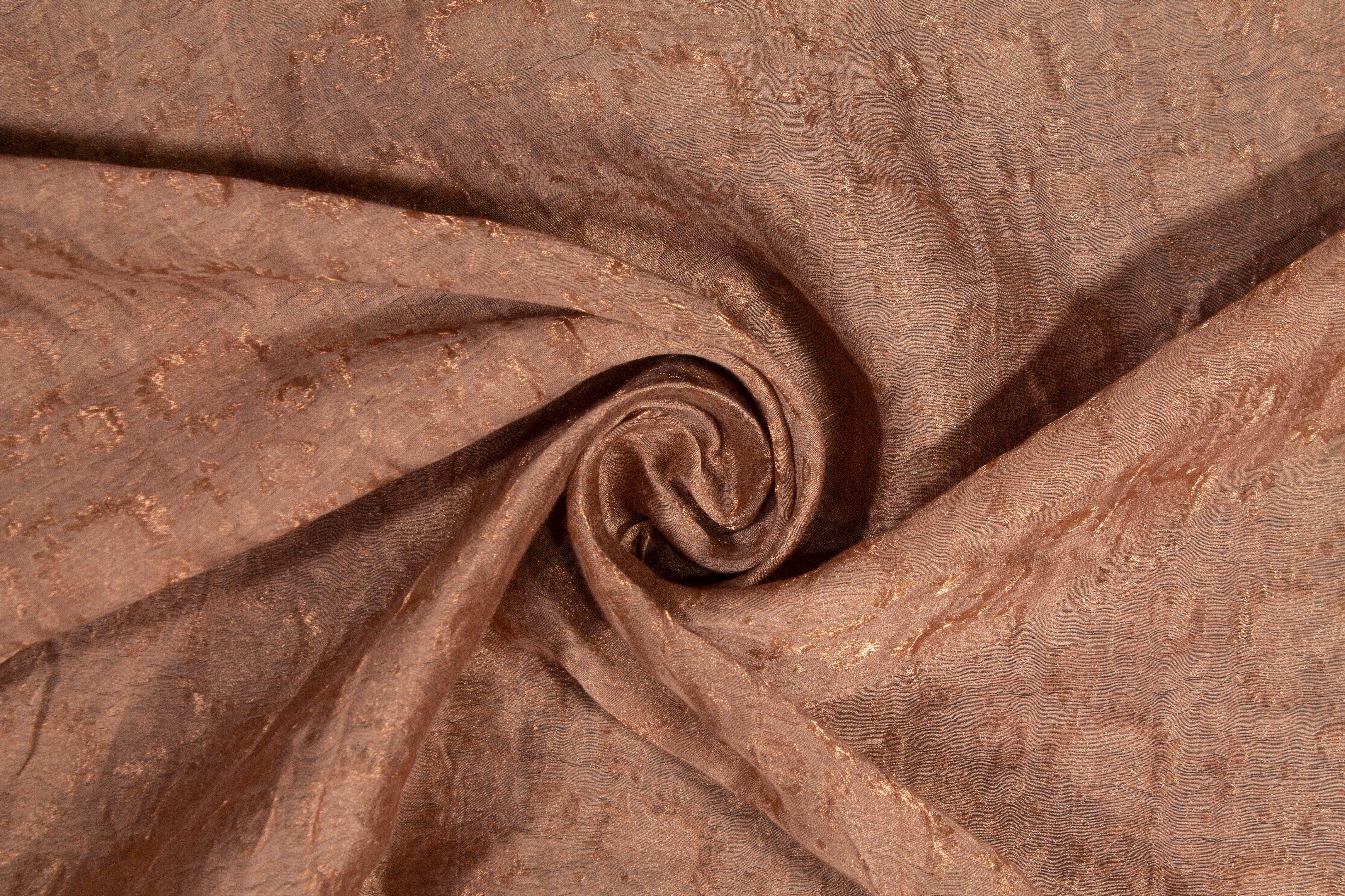 Abstract Metallic Sheer Jacquard - Dark Salmon