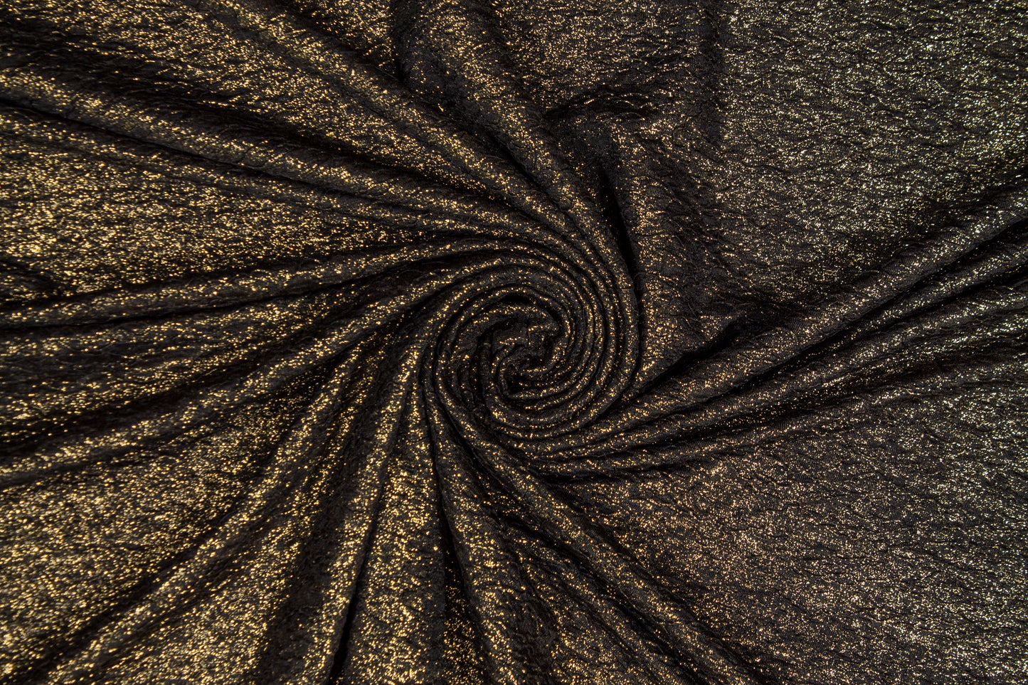 Crushed Glitter Jersey Knit - Black and Gold