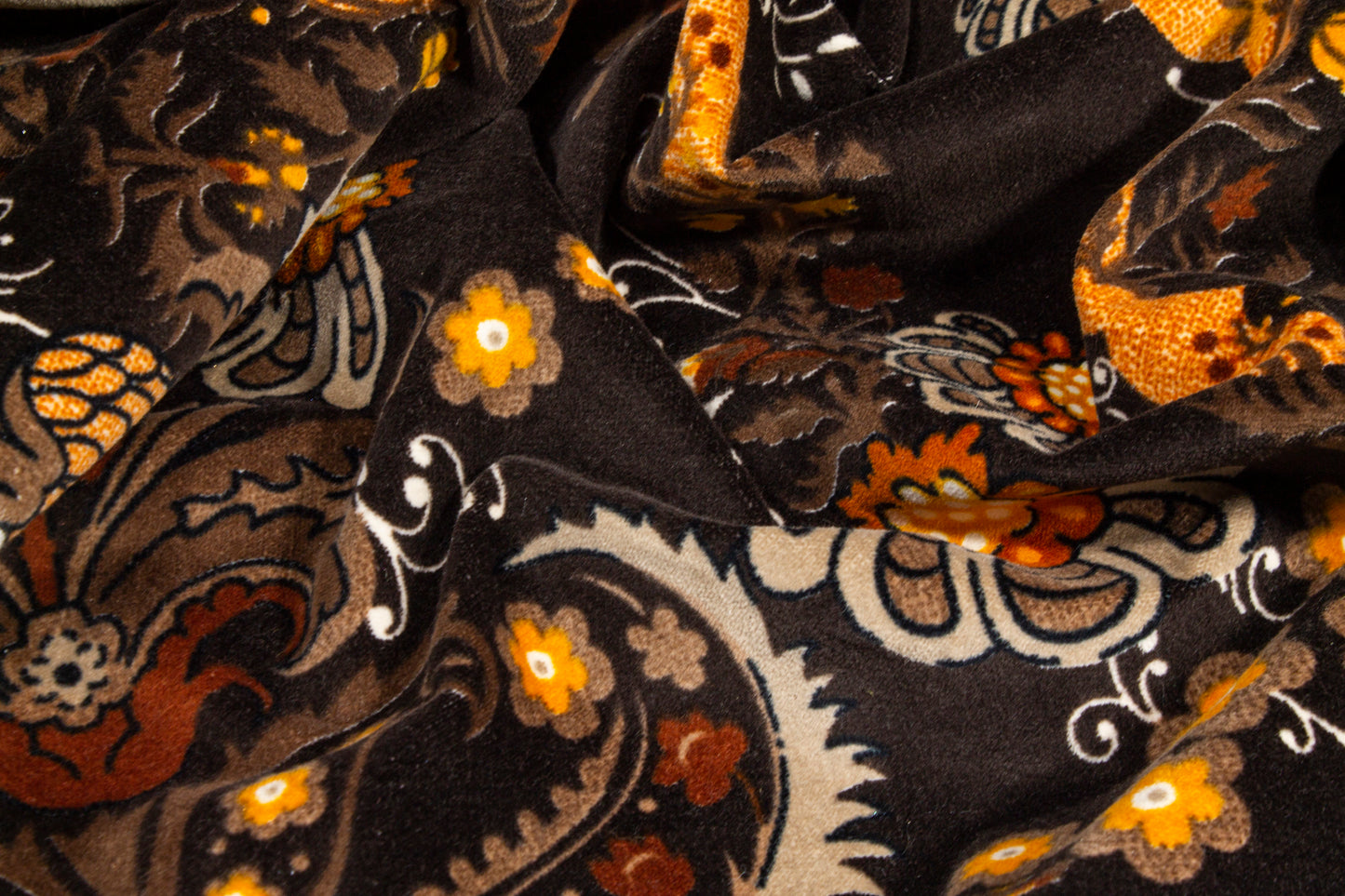Damask Stretch Velvet - Brown