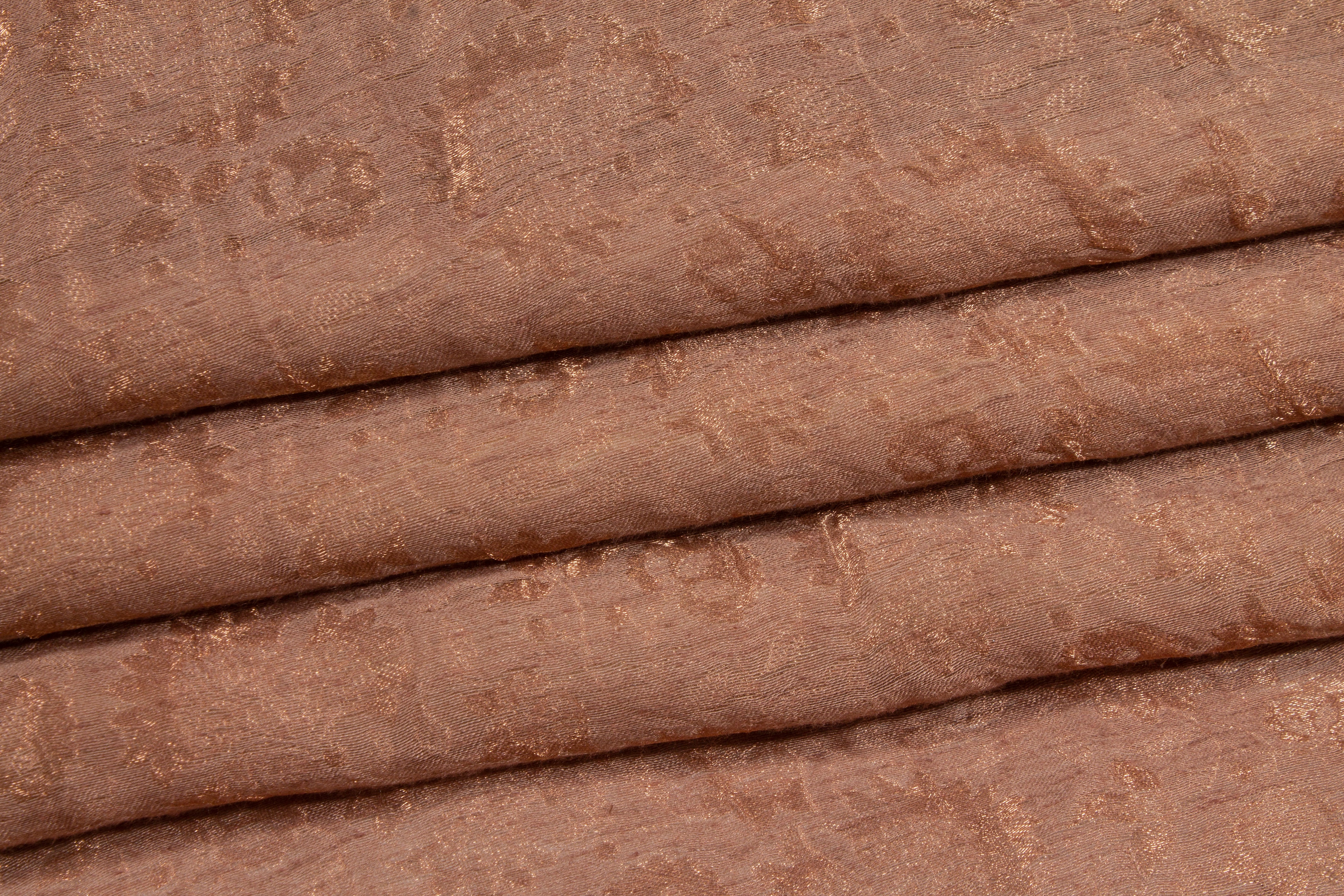 Abstract Metallic Sheer Jacquard - Dark Salmon