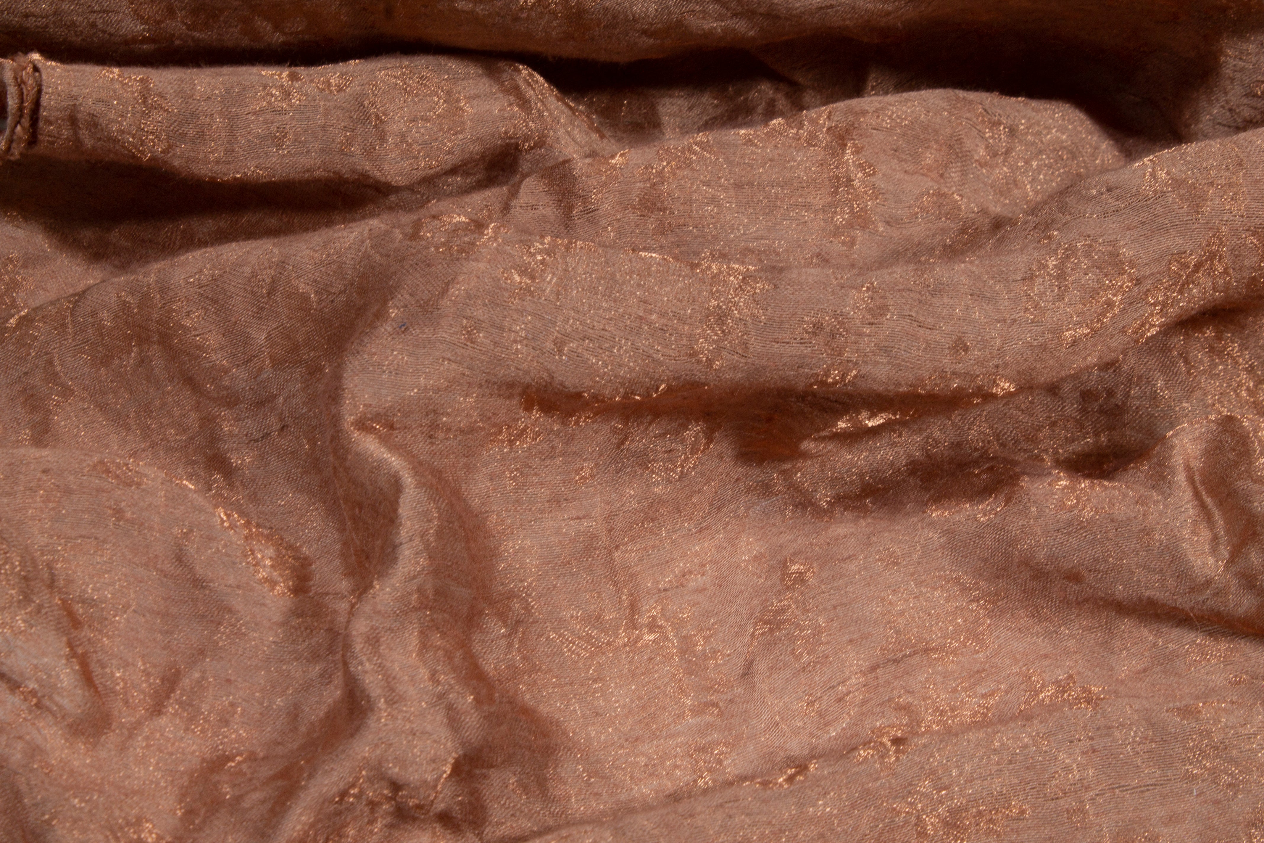 Abstract Metallic Sheer Jacquard - Dark Salmon