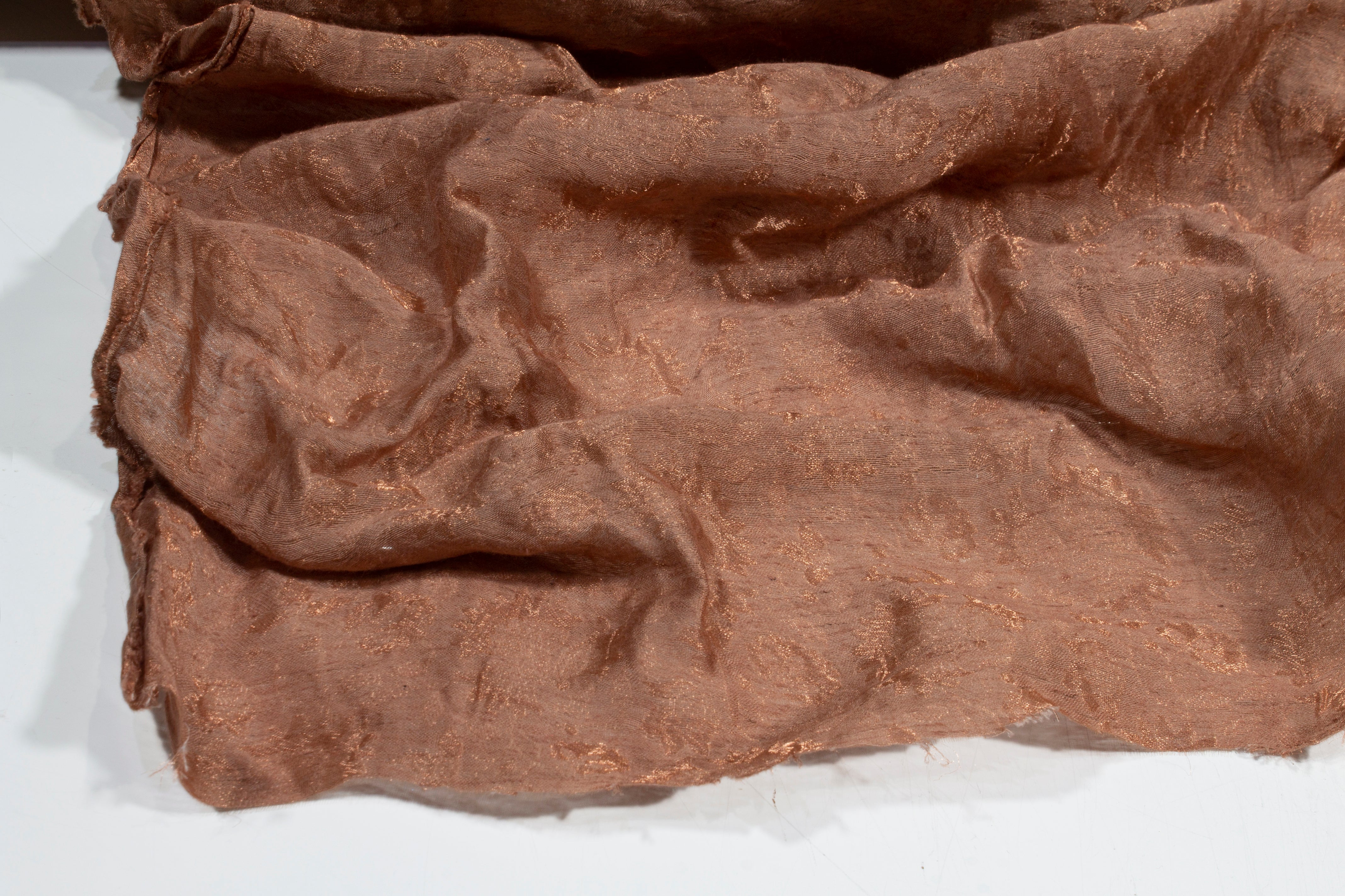 Abstract Metallic Sheer Jacquard - Dark Salmon