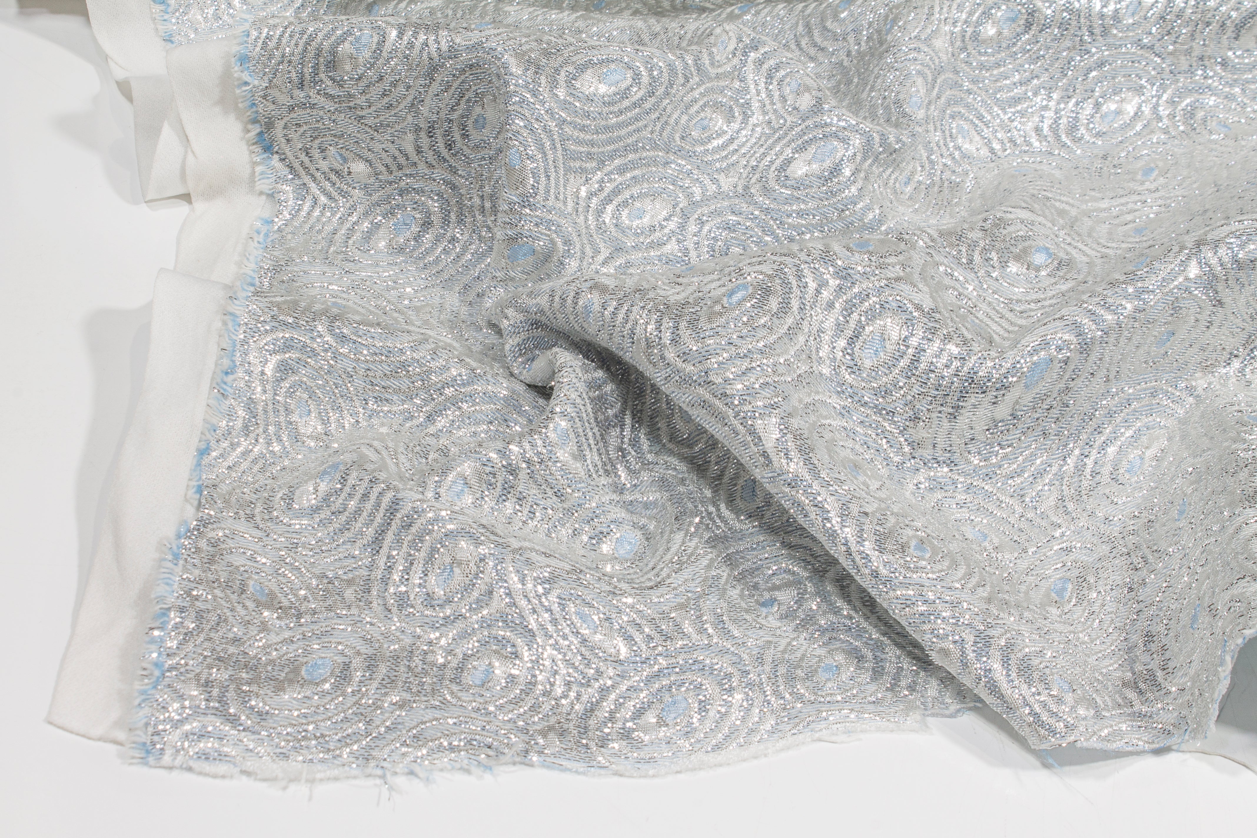 Metallic Circle Brocade - SIlver