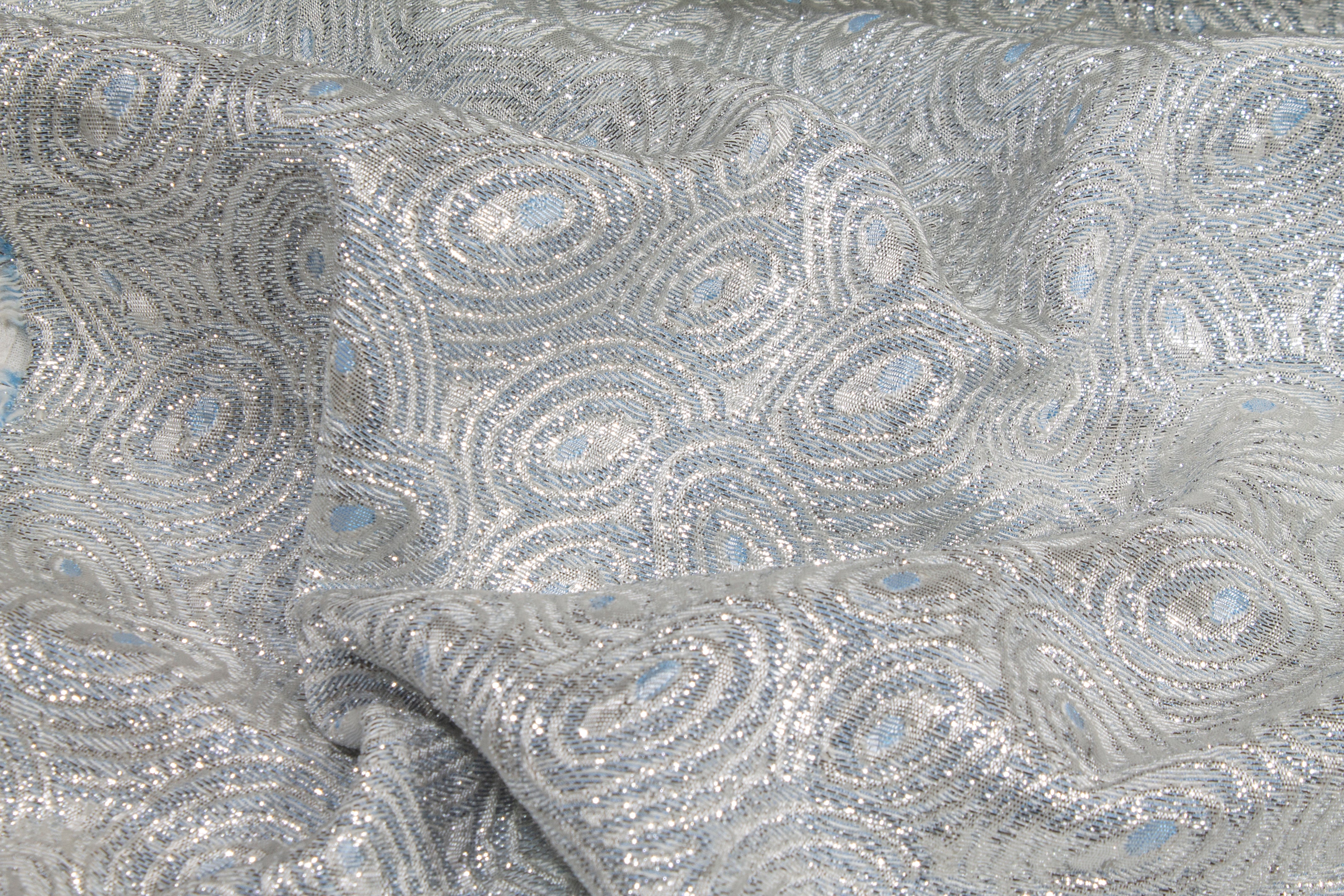 Metallic Circle Brocade - SIlver