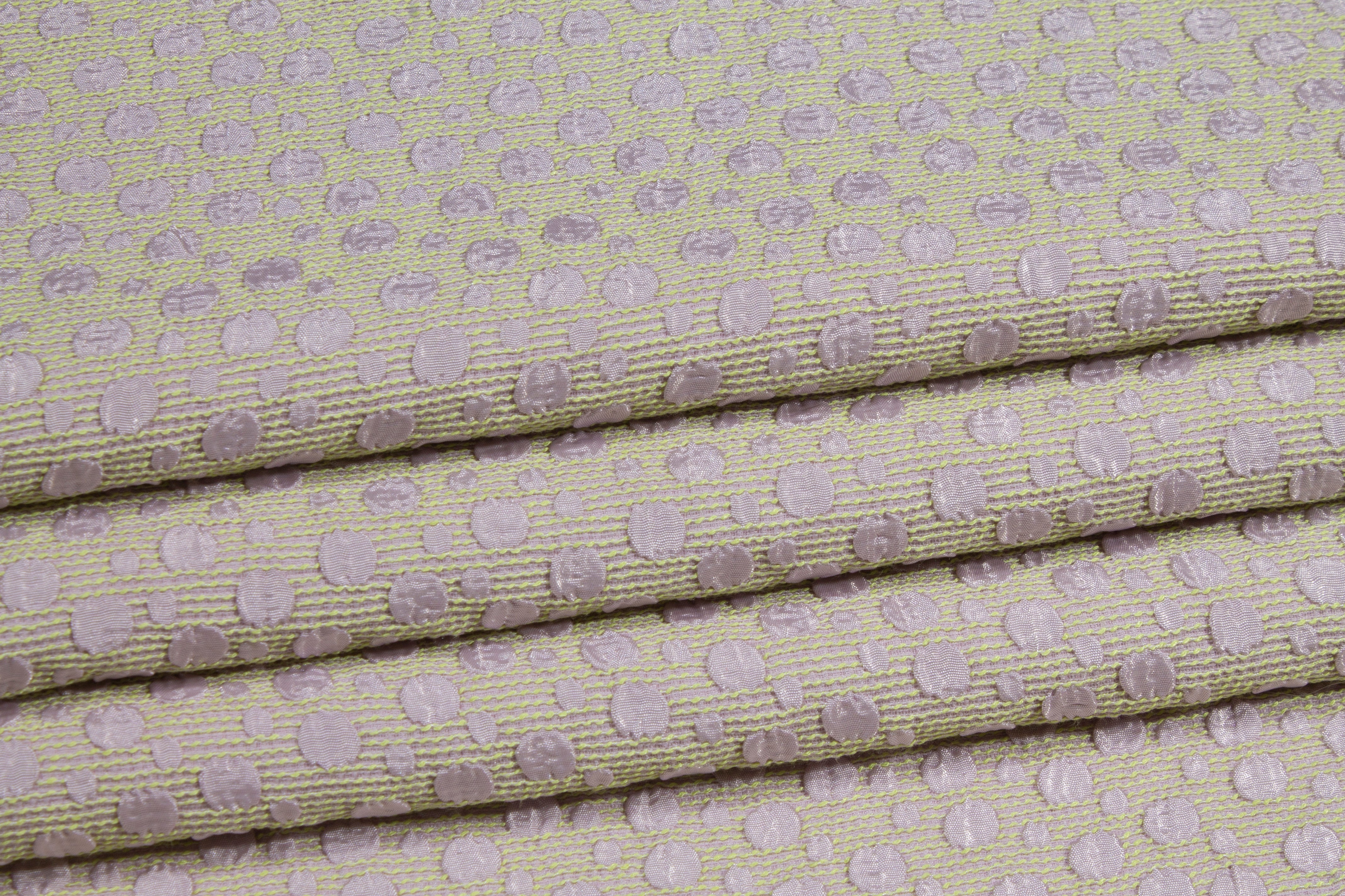 Polka Dot Brocade - Lilac and Chartreuse