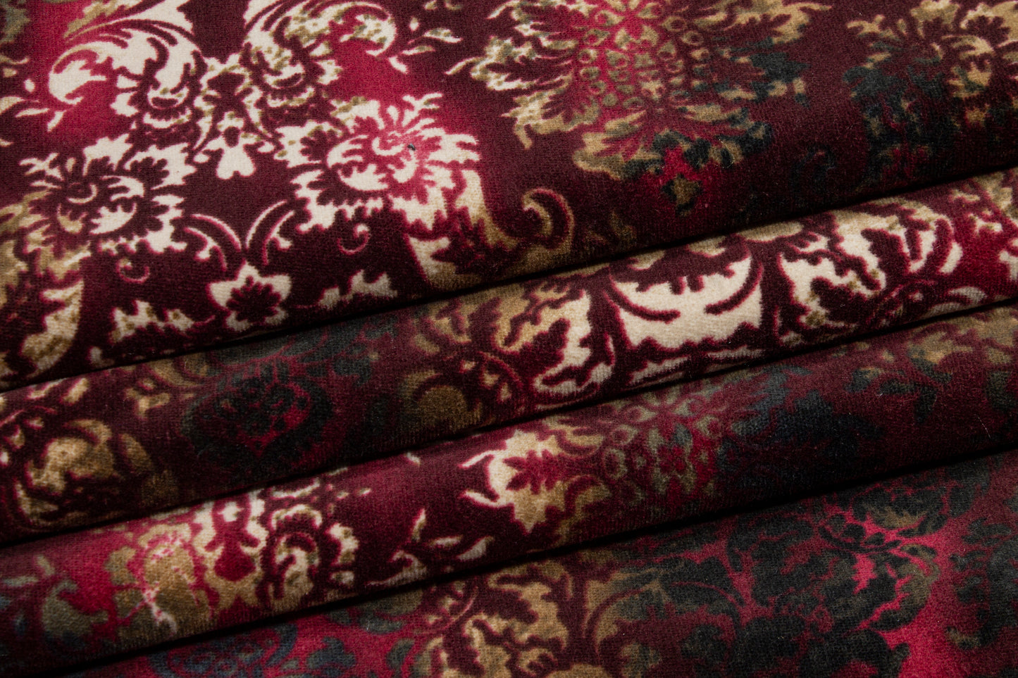 Tie-Dye Damask Stretch Velvet - Maroon