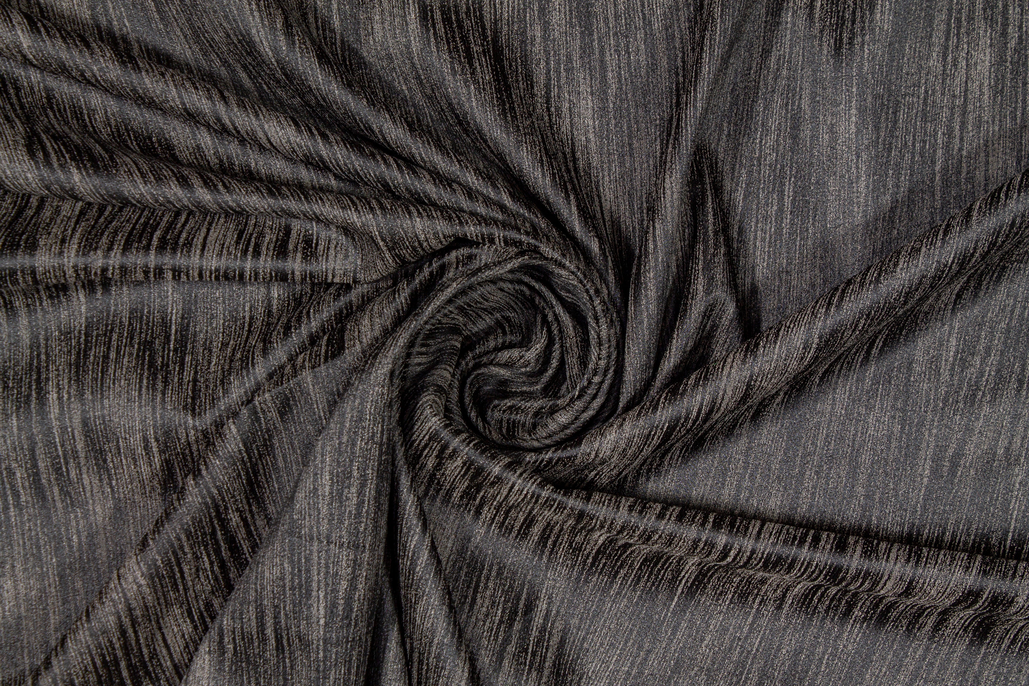 Streak Design Stretch Brocade - Charcoal Gray