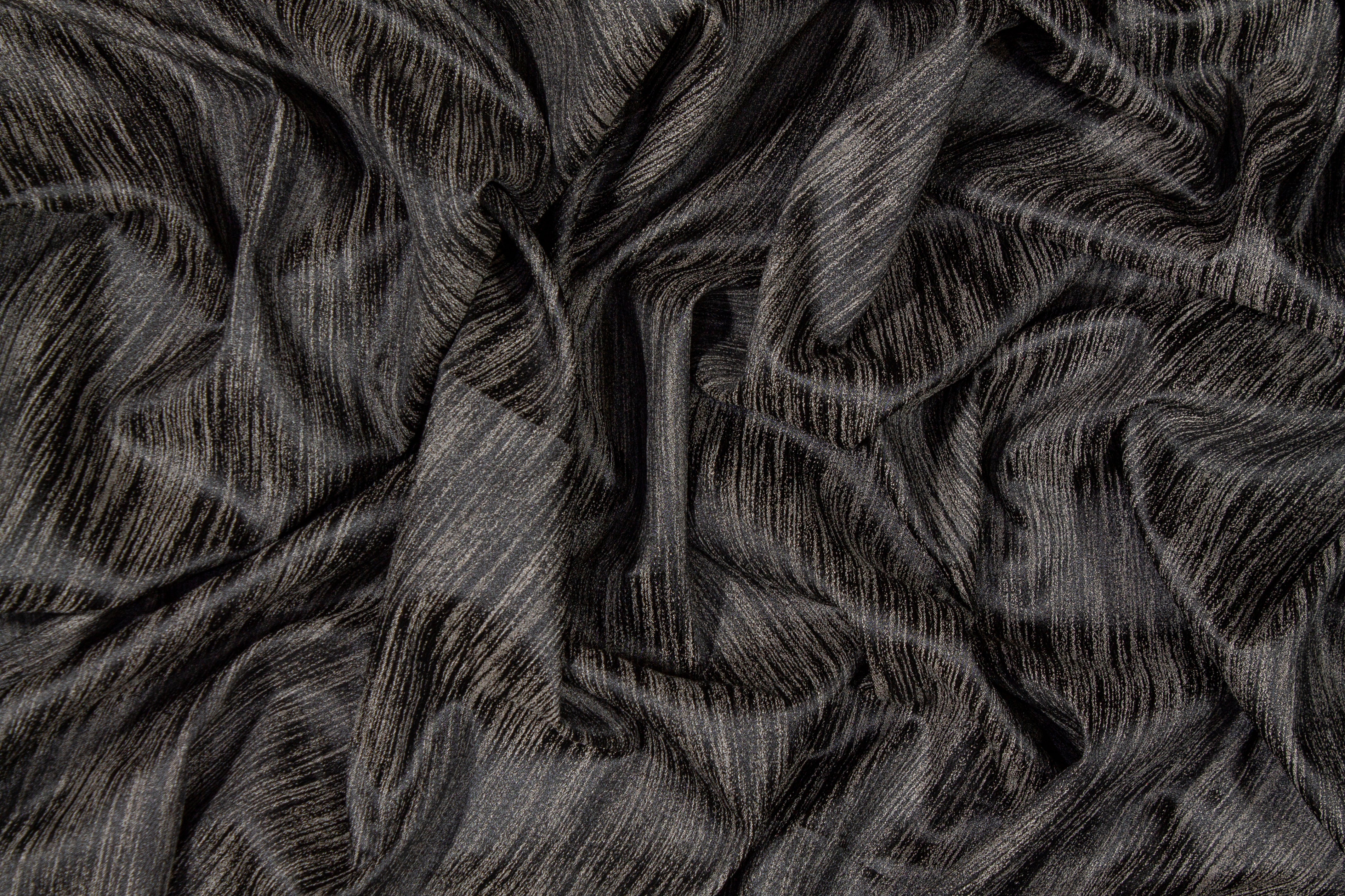 Streak Design Stretch Brocade - Charcoal Gray