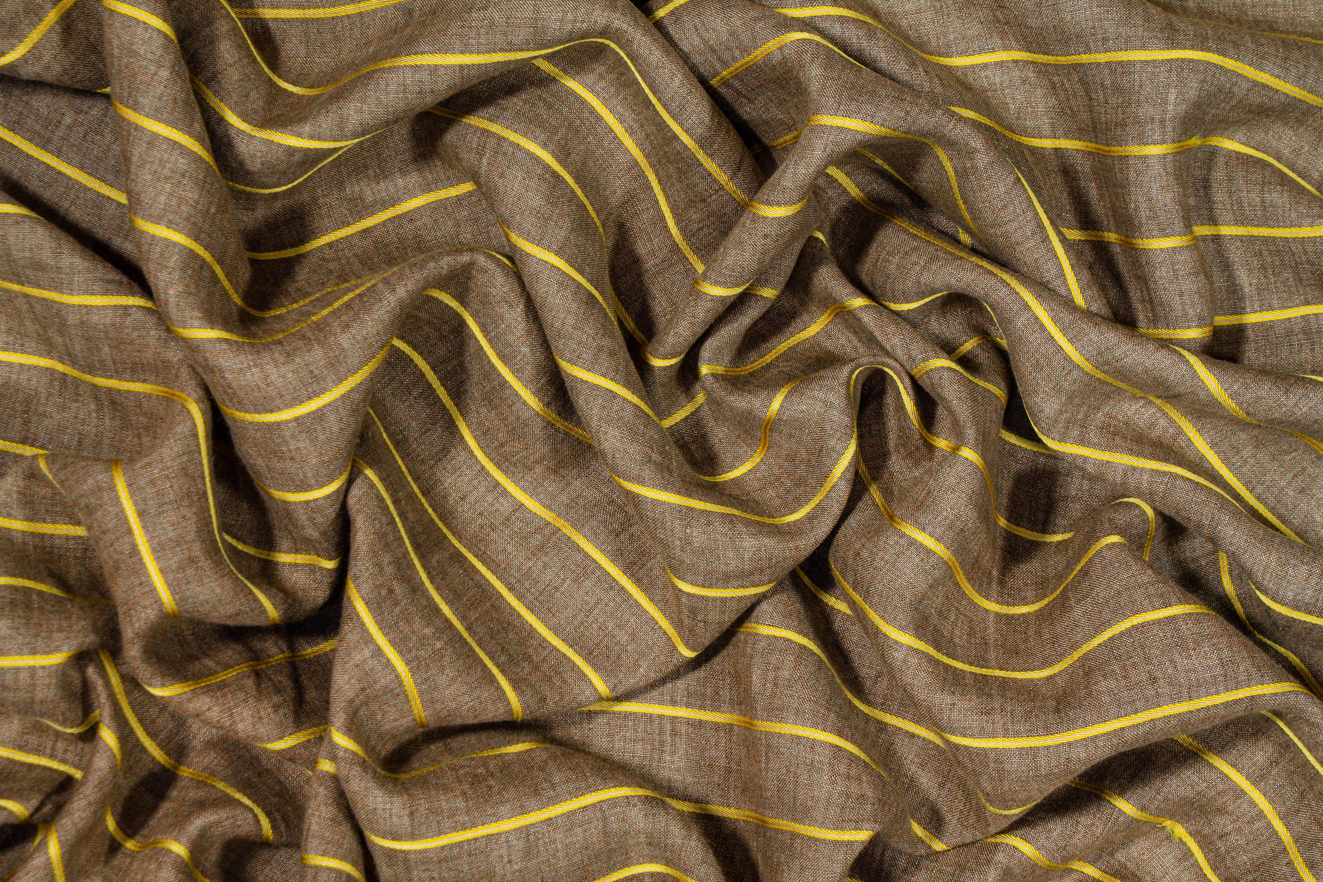 Striped Linen - Brown / Yellow