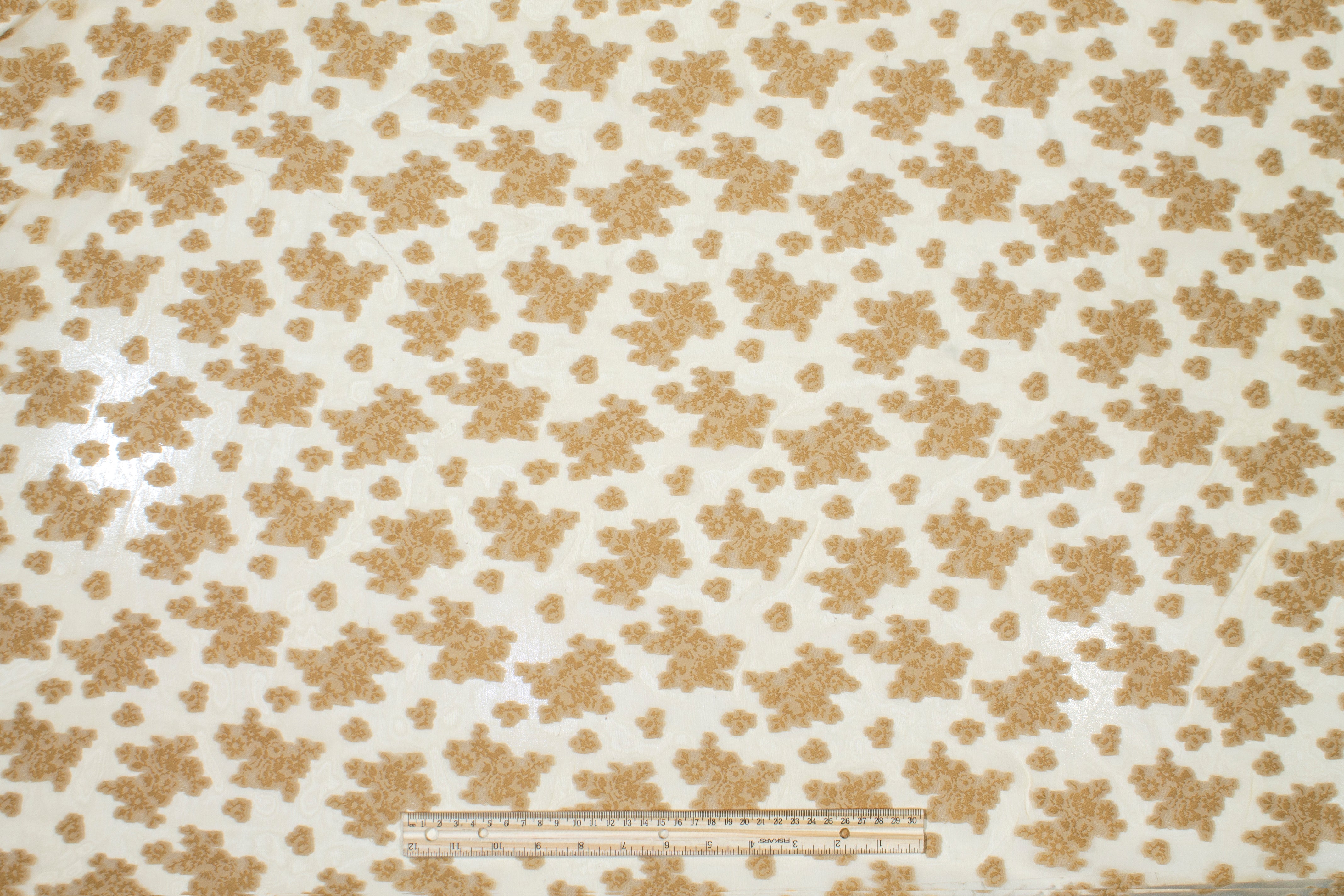 Abstract Poly Silk Chiffon Burnout - Beige