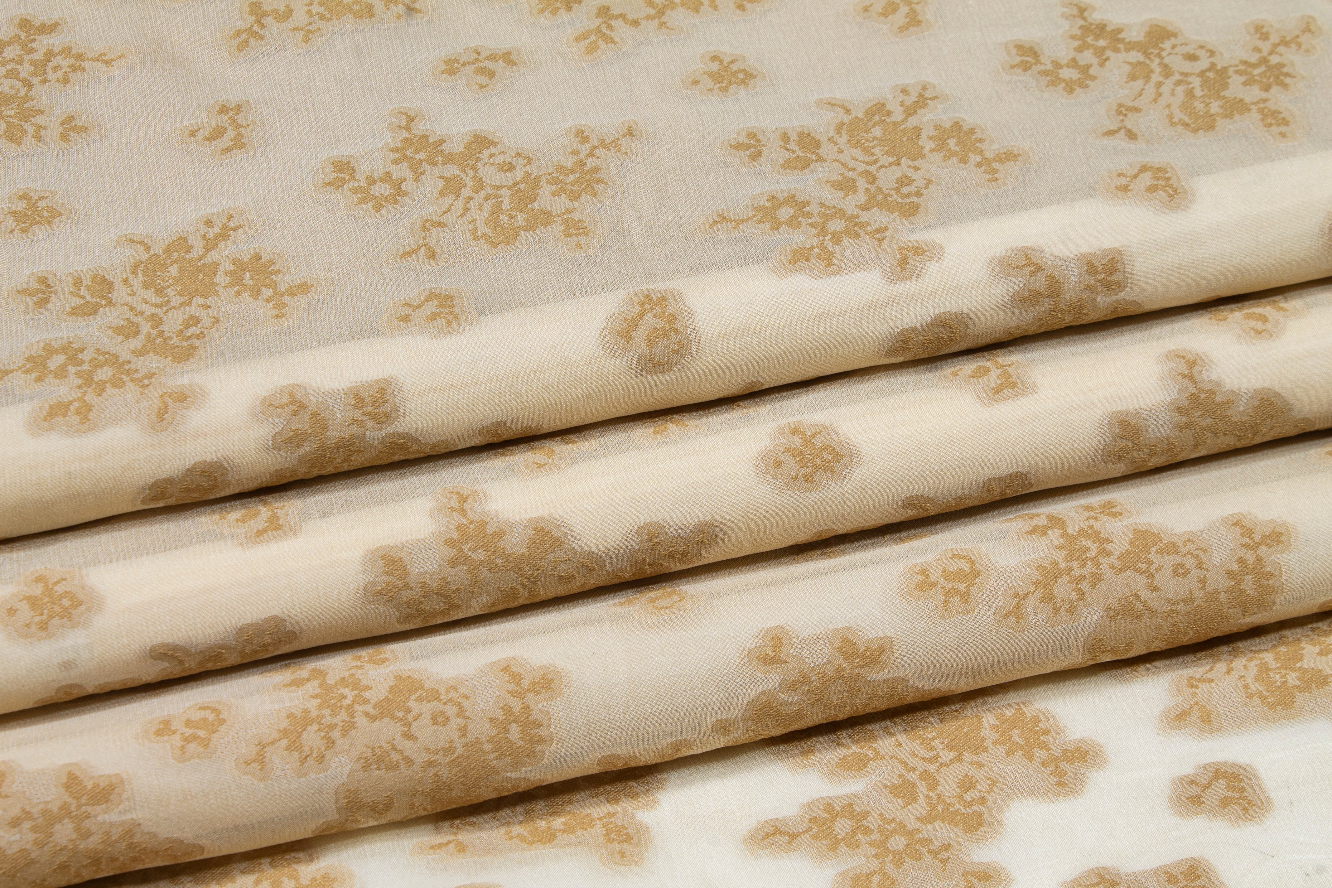 Abstract Poly Silk Chiffon Burnout - Beige