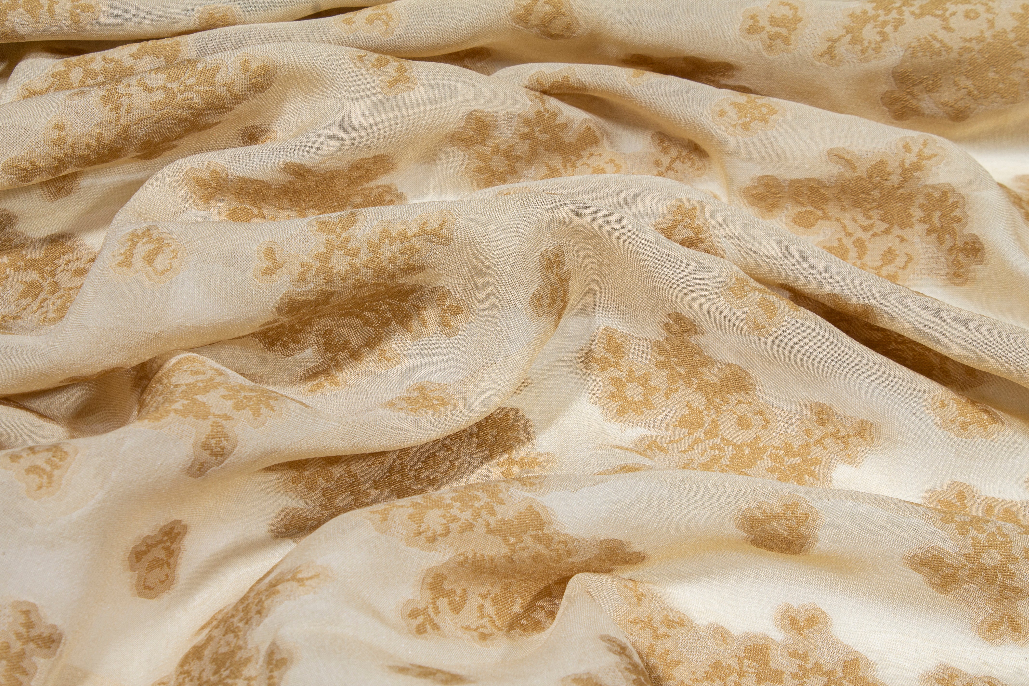 Abstract Poly Silk Chiffon Burnout - Beige