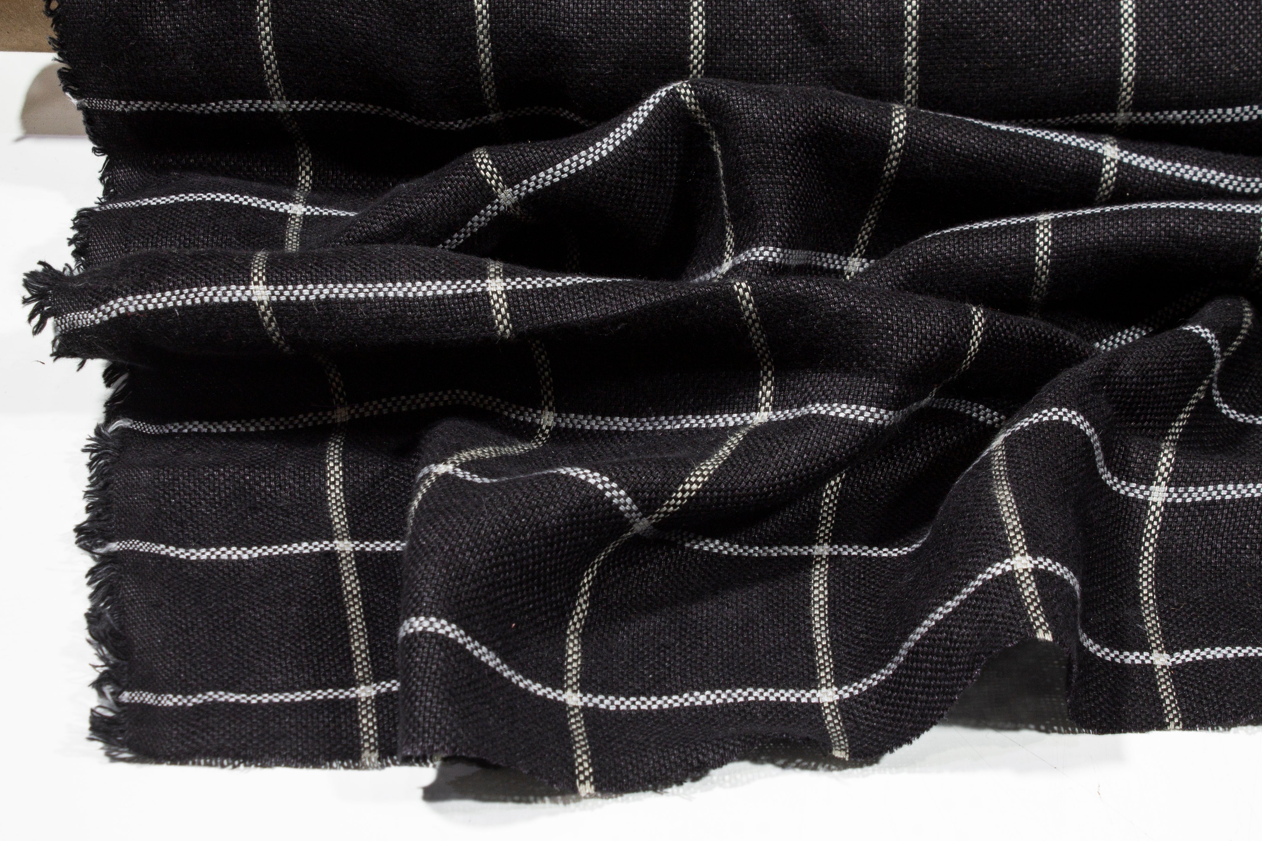 Windowpane Linen - Black and White