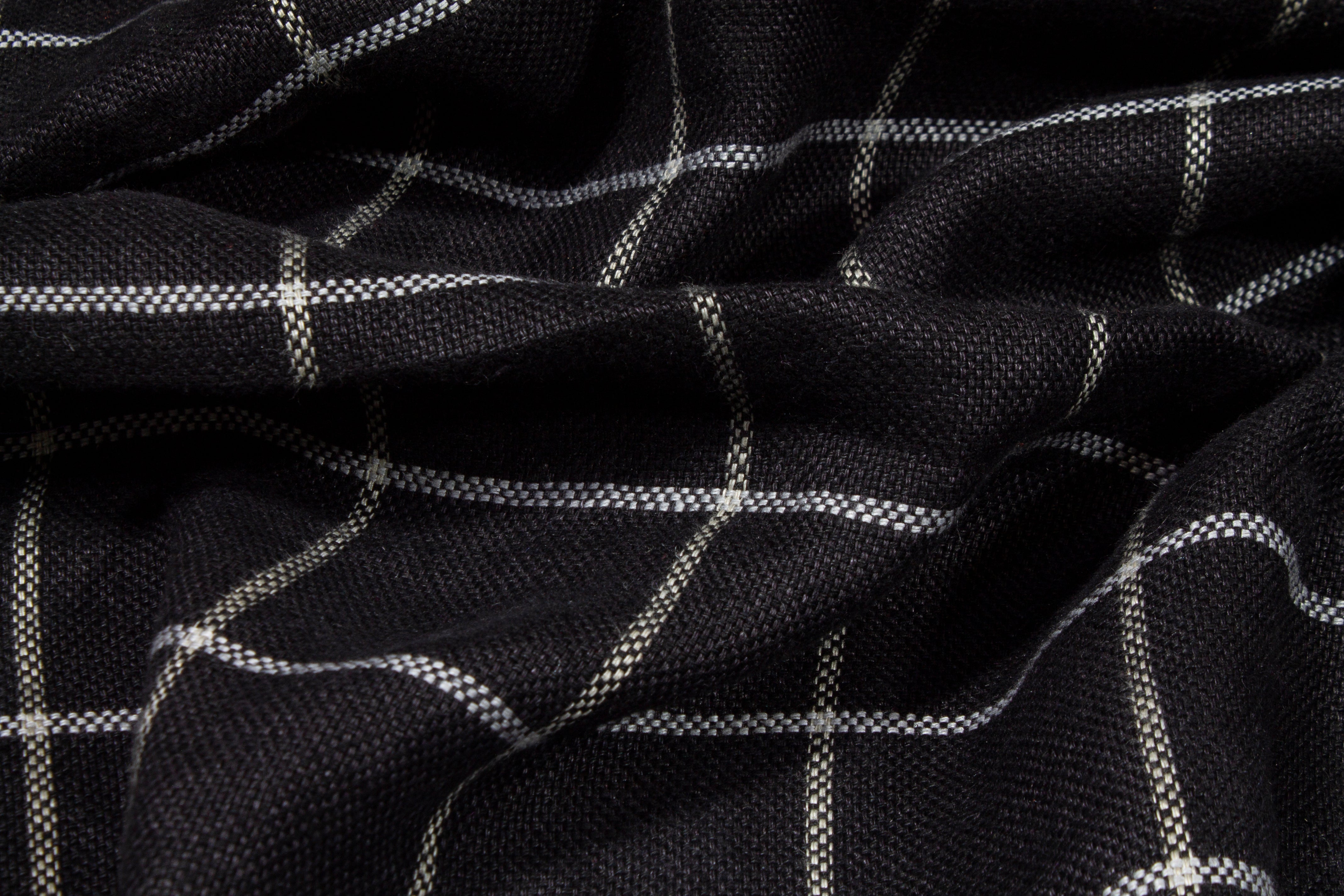 Windowpane Linen - Black and White