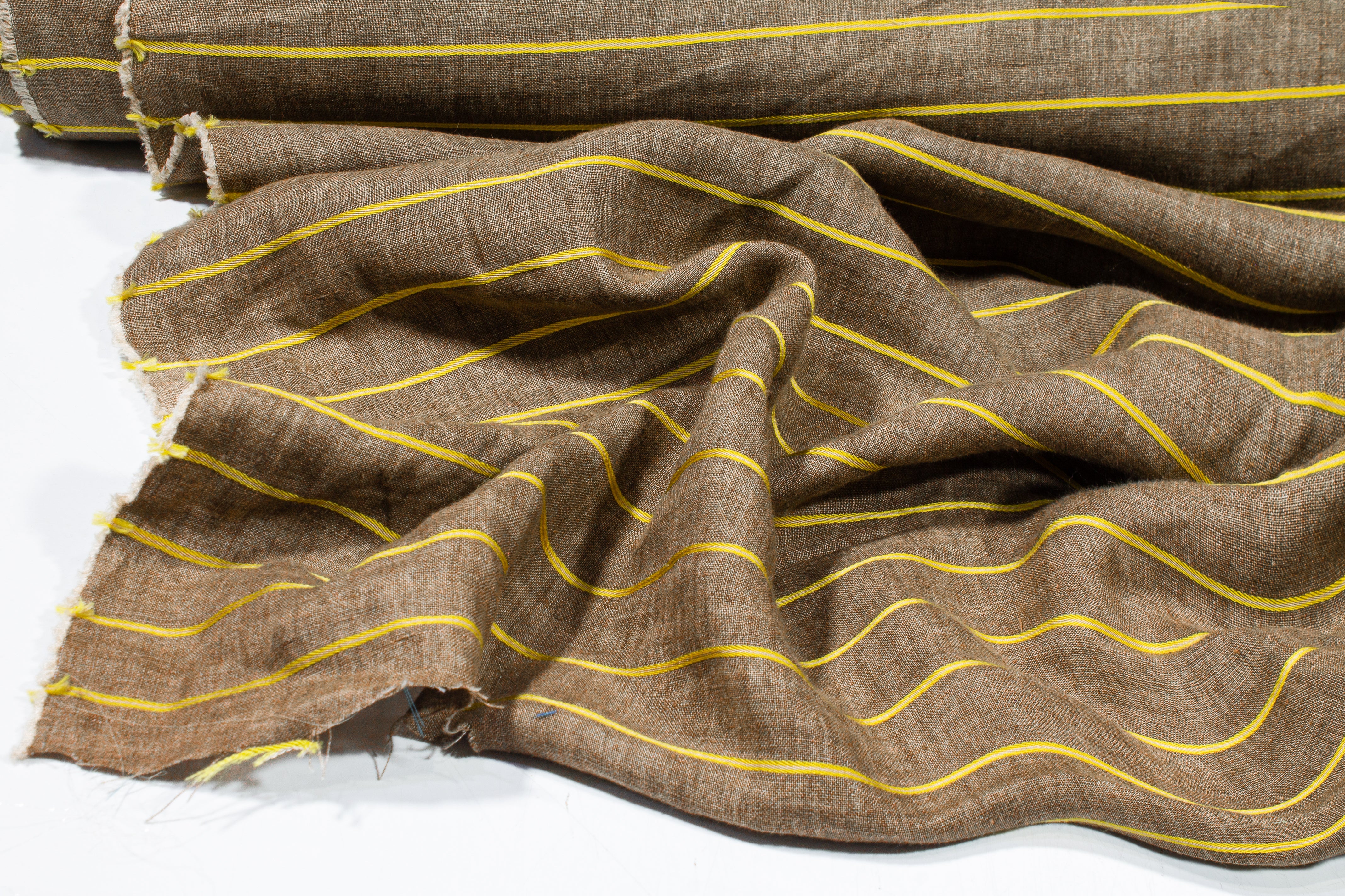 Striped Linen - Brown / Yellow