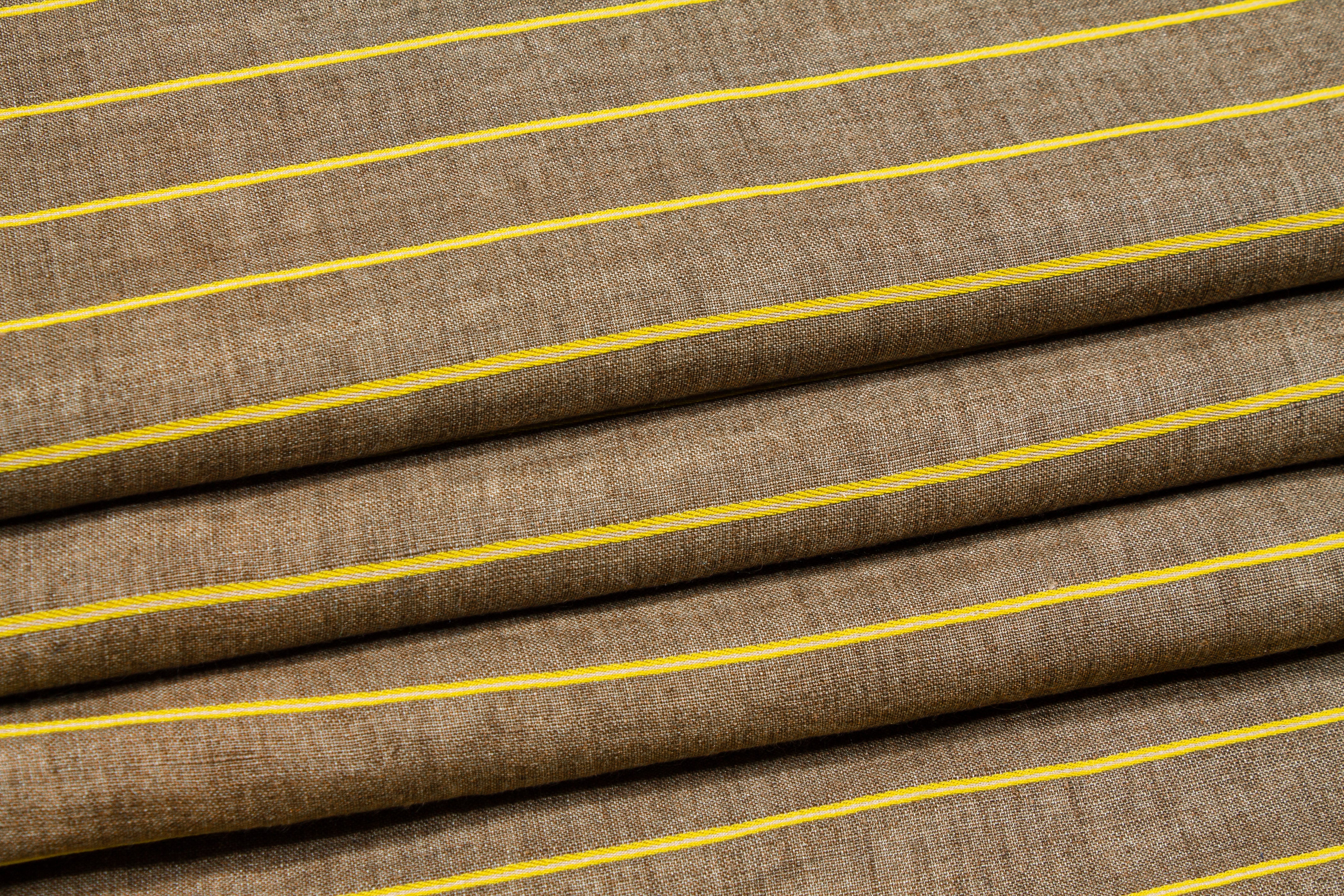 Striped Linen - Brown / Yellow