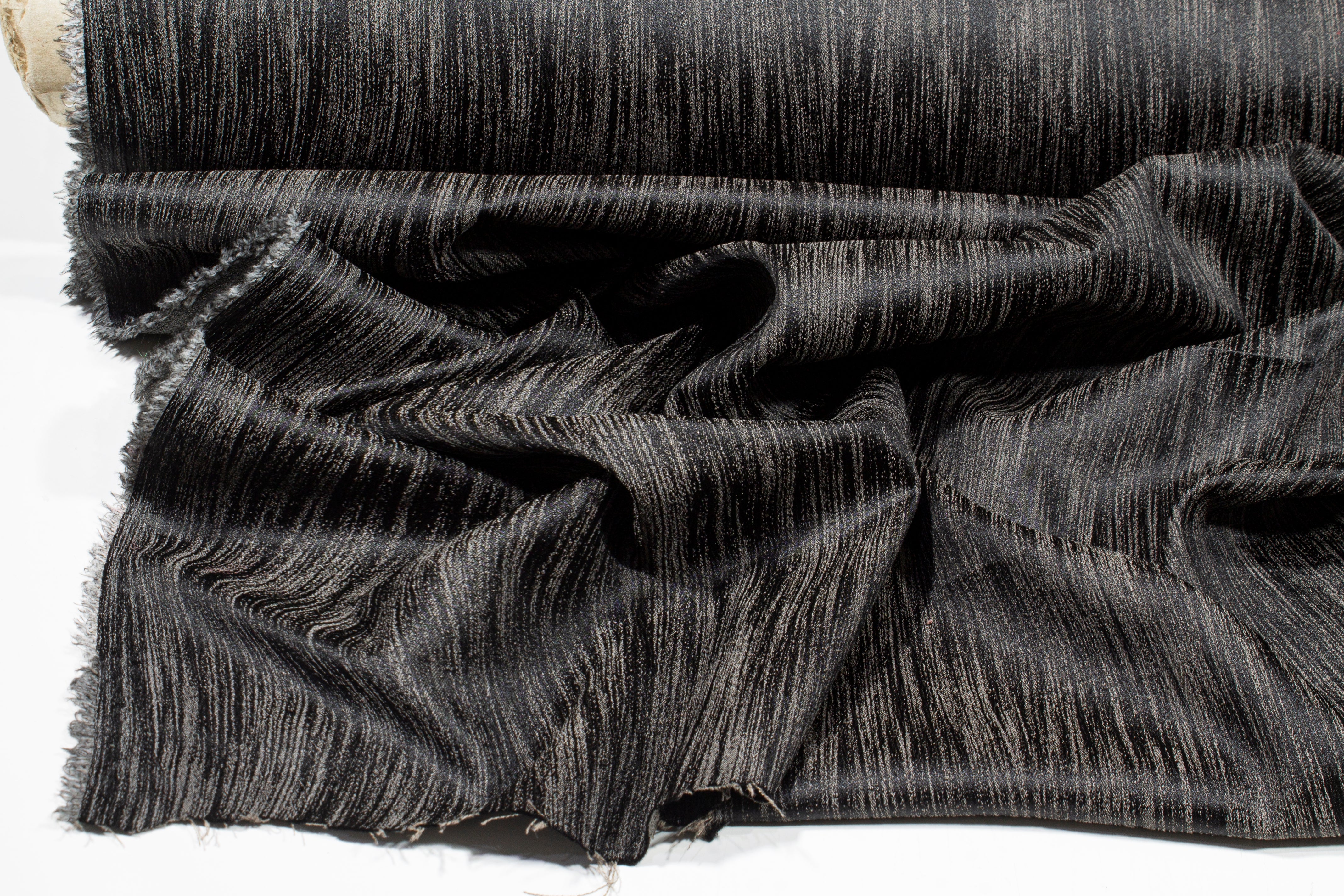 Streak Design Stretch Brocade - Charcoal Gray