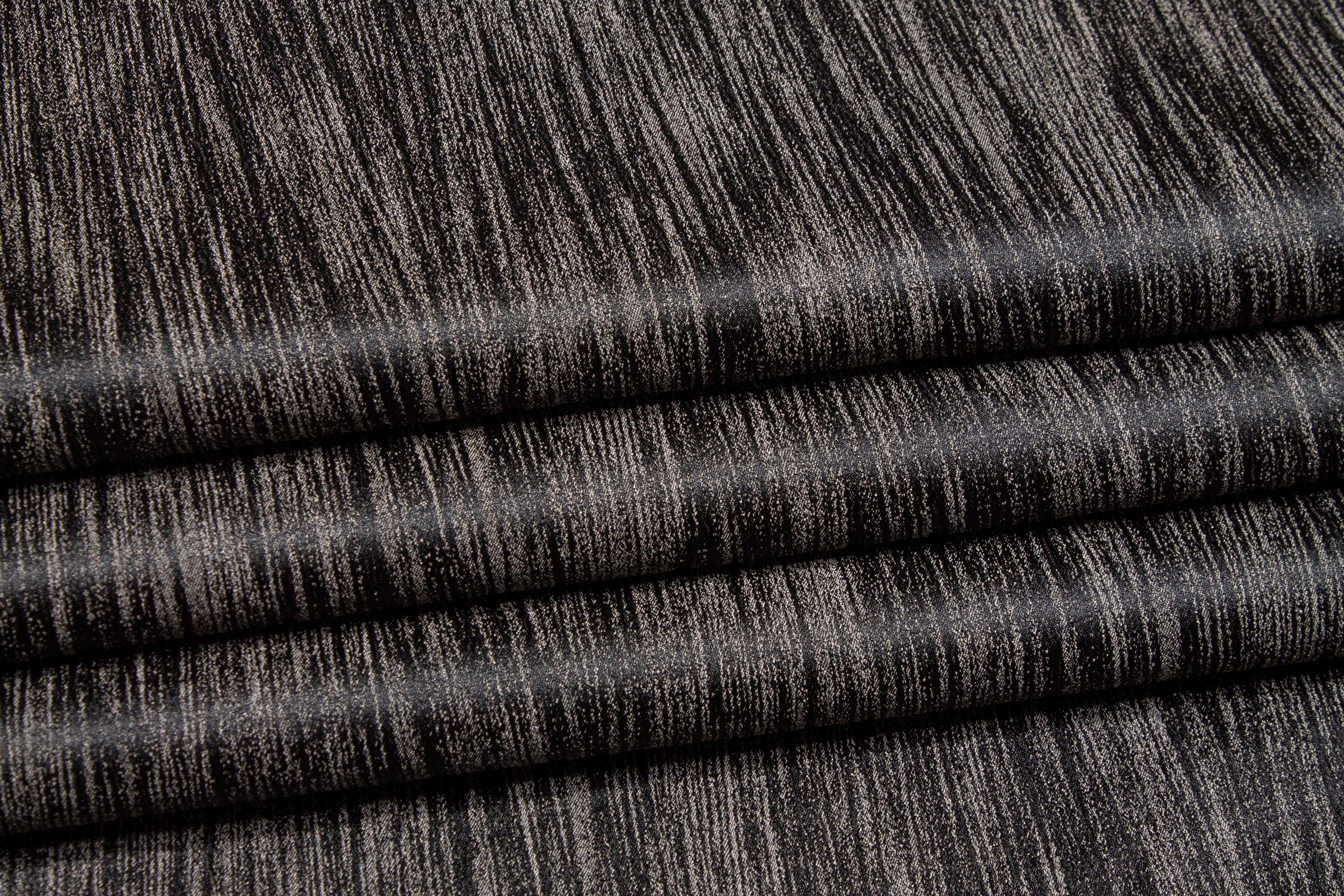 Streak Design Stretch Brocade - Charcoal Gray