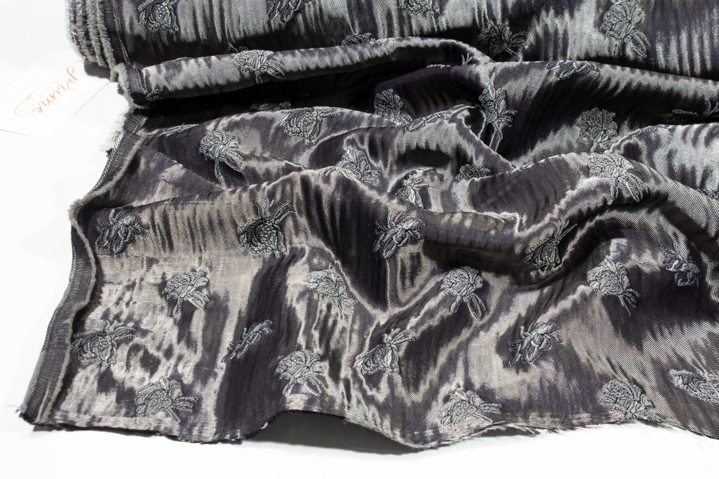 Bumblebee Design Metallic Brocade - Gray