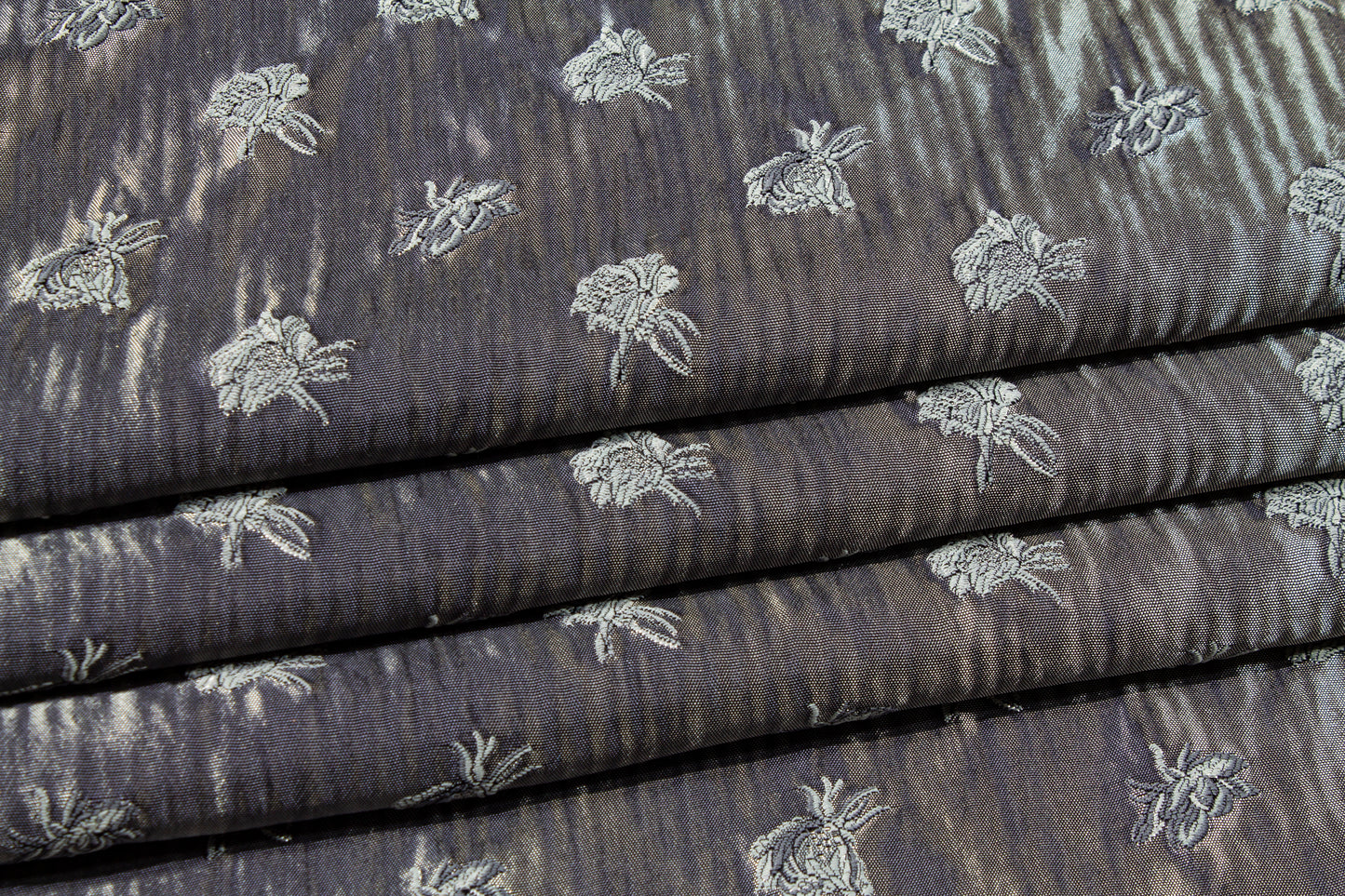 Bumblebee Design Metallic Brocade - Gray