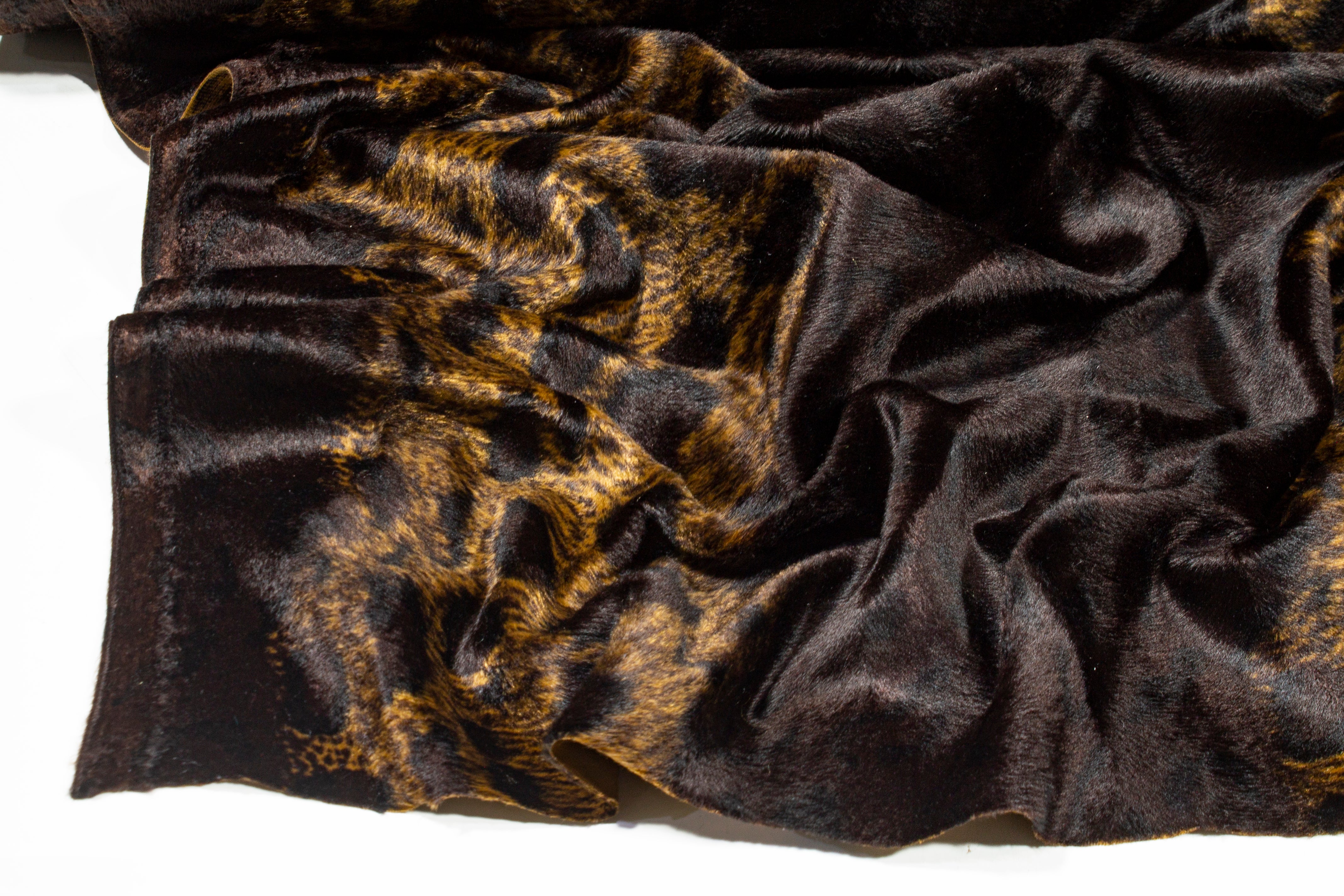 Striped Cheetah Print Faux Fur - Brown