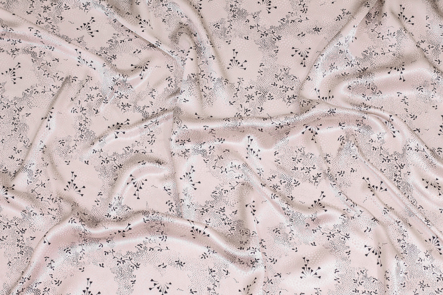 Printed Italian Silk Jacquard - Light Taupe / Black