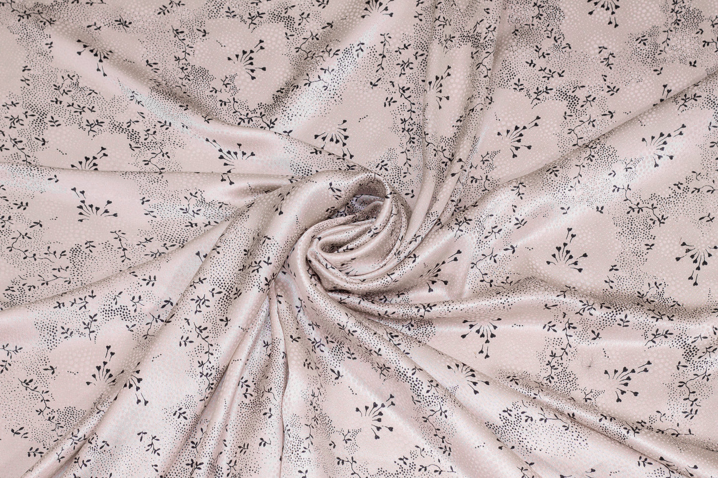 Printed Italian Silk Jacquard - Light Taupe / Black