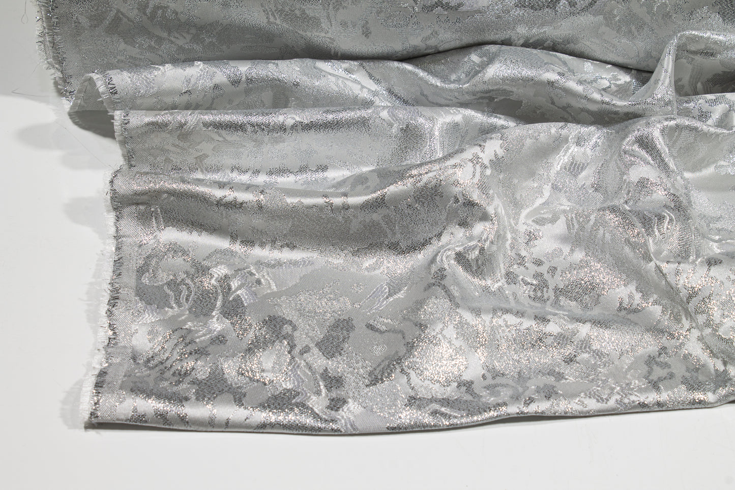 Abstract Metallic Brocade - Silver
