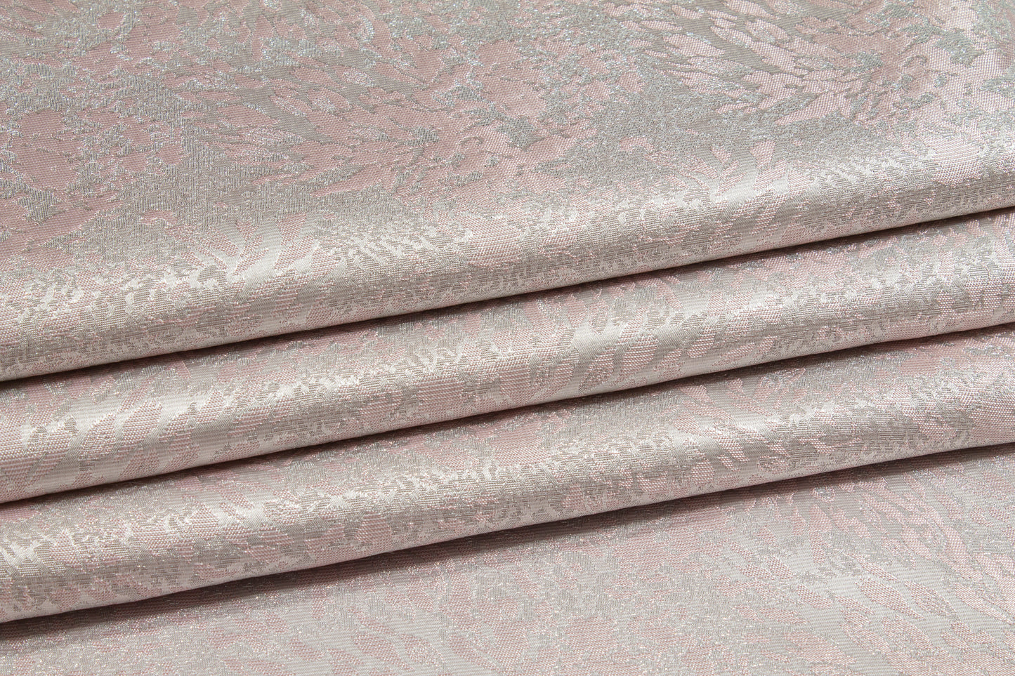 Abstract Metallic Brocade - Pink and Silver