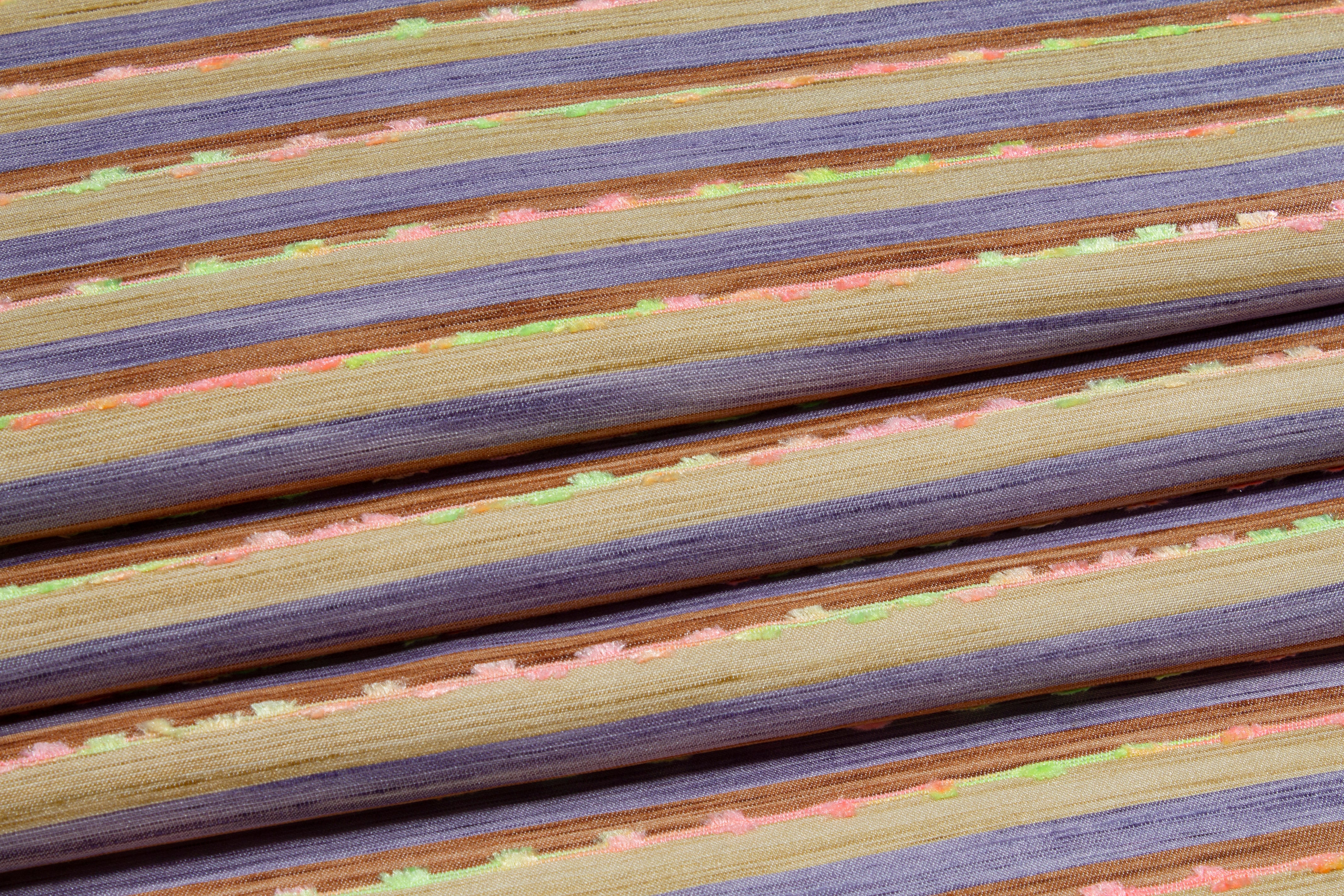 Striped Embroidered Italian Jacquard - Multicolor