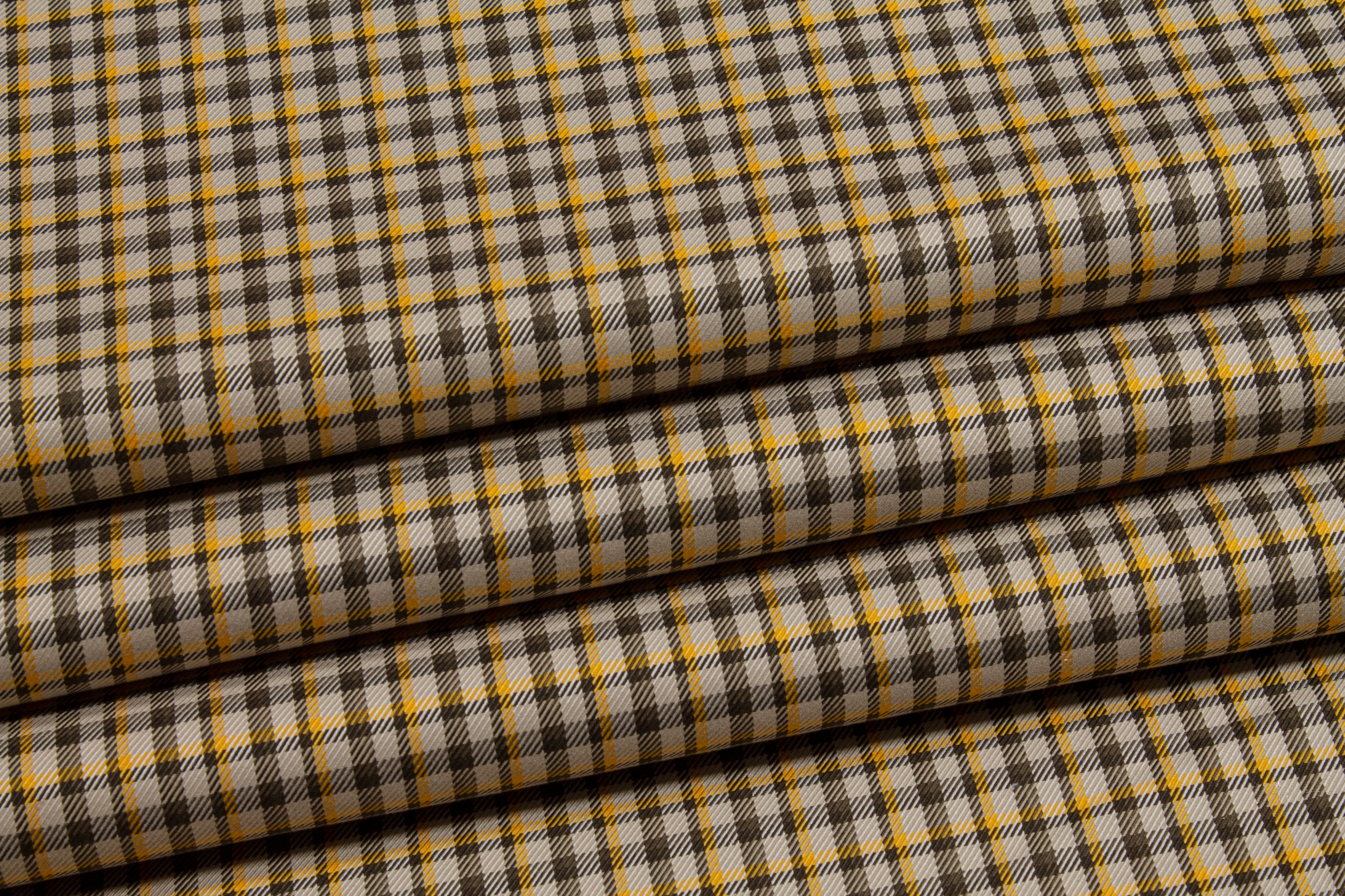 Checked Cotton Twill - Khaki Tan