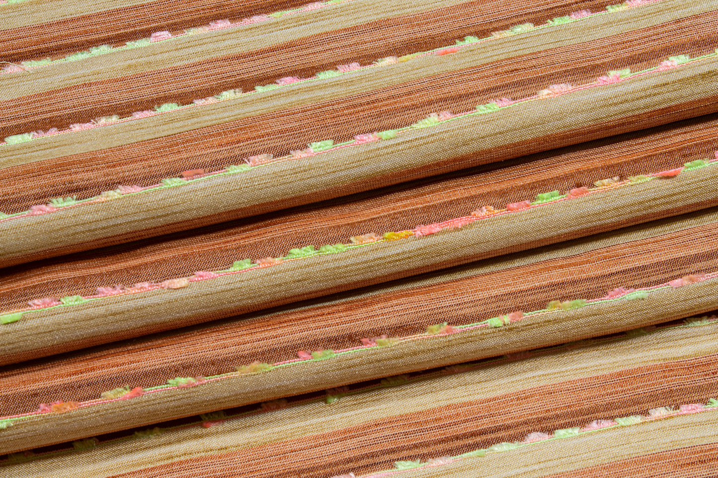 Striped Embroidered Italian Jacquard - Multicolor