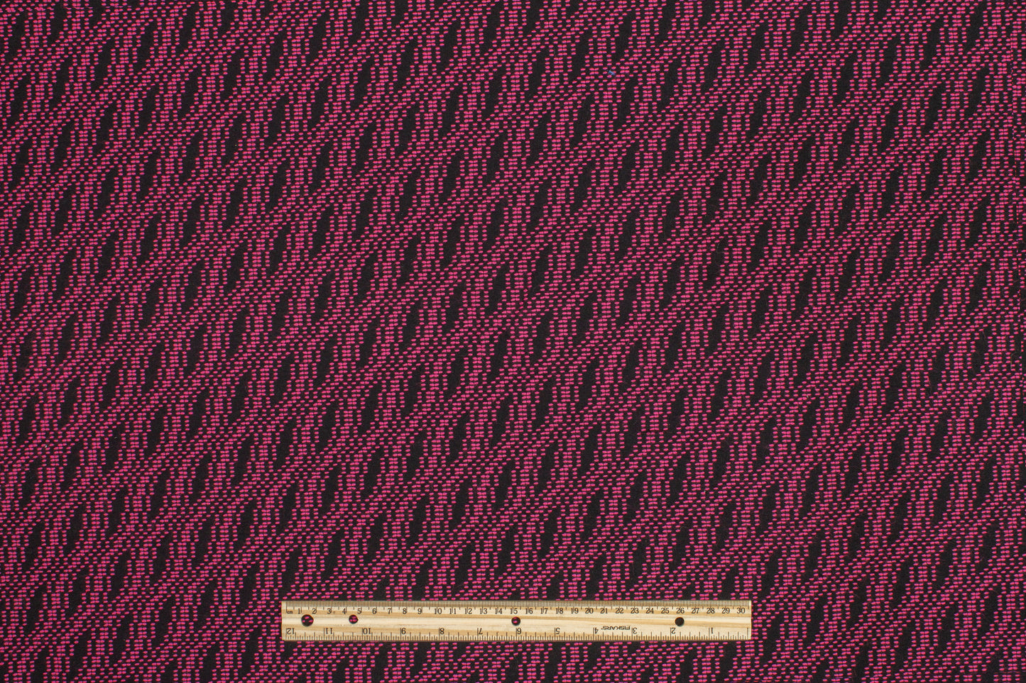 Poly Cotton Brocade - Black and Fuchsia