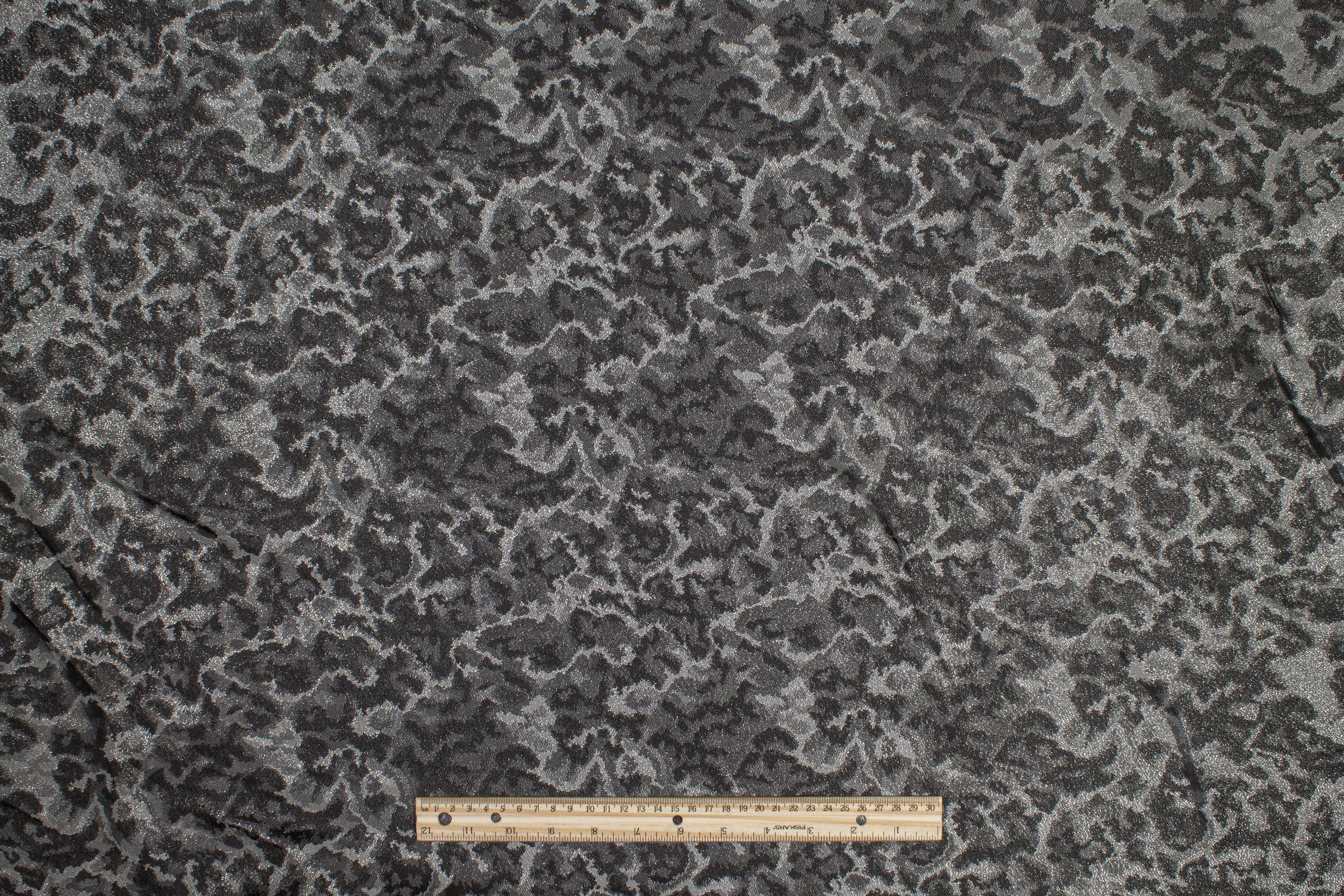 Abstract Metallic Brocade - Charcoal Gray