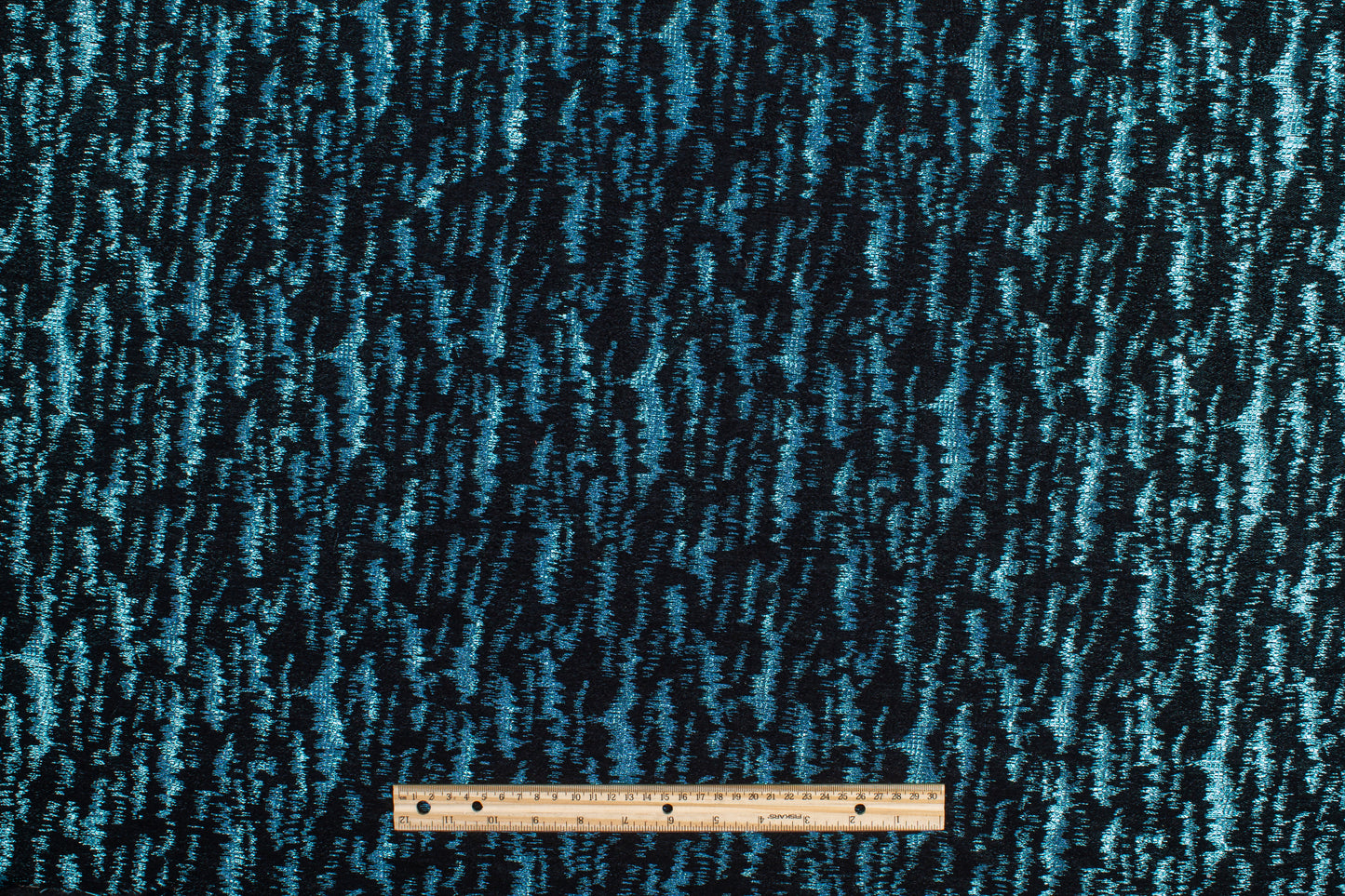 Static Metallic Brocade - Electric Blue and Black