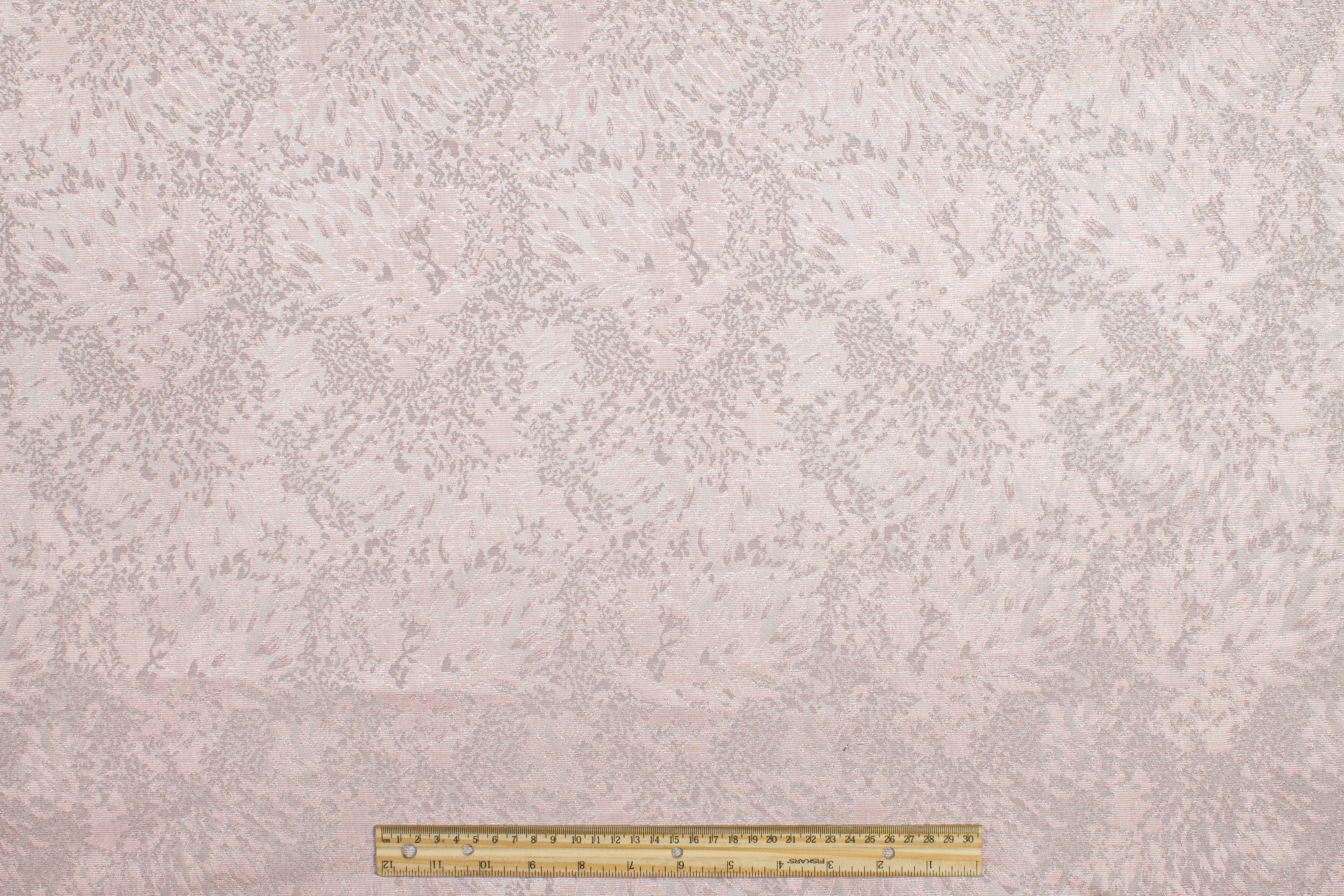 Abstract Metallic Brocade - Pink and Silver