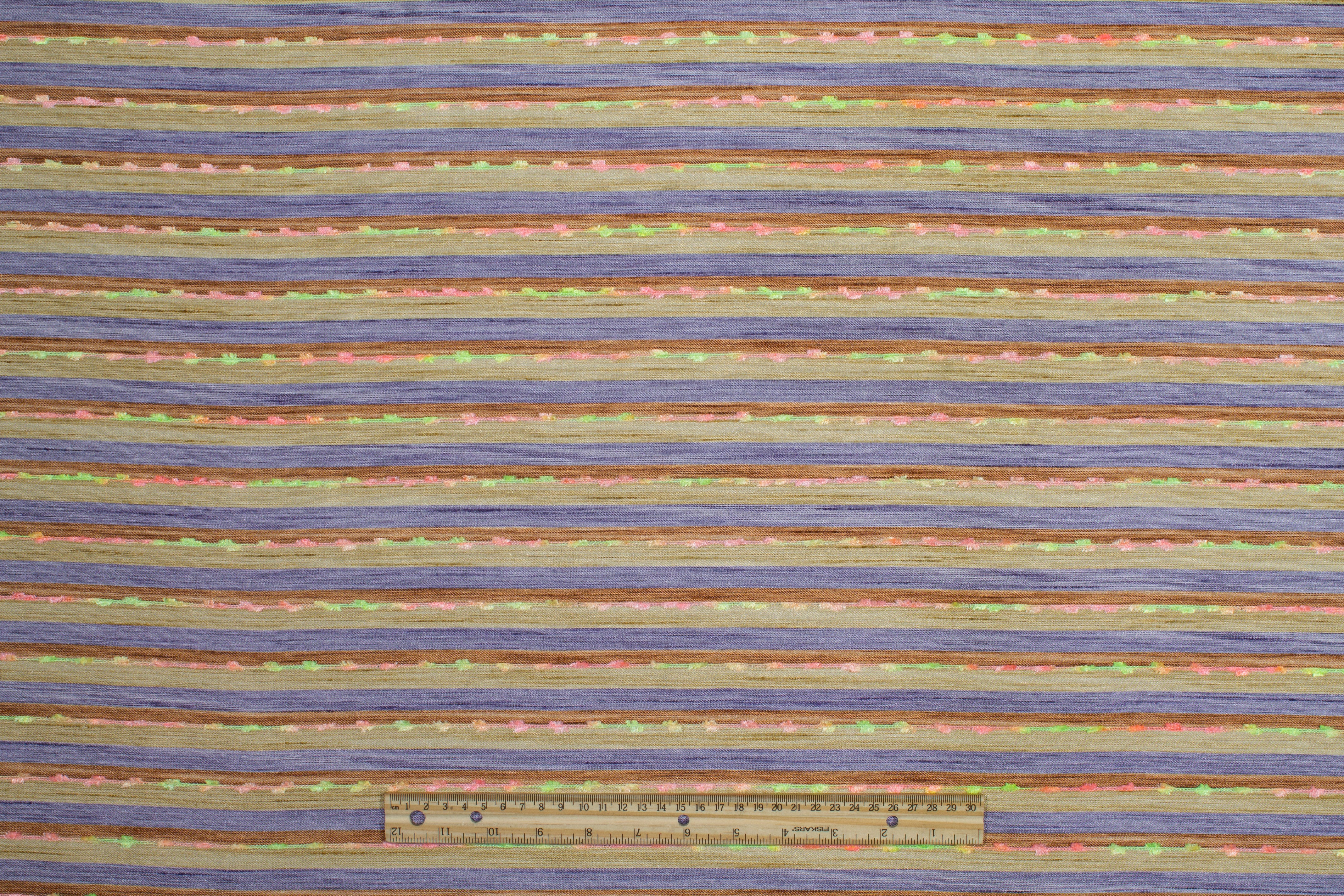 Striped Embroidered Italian Jacquard - Multicolor