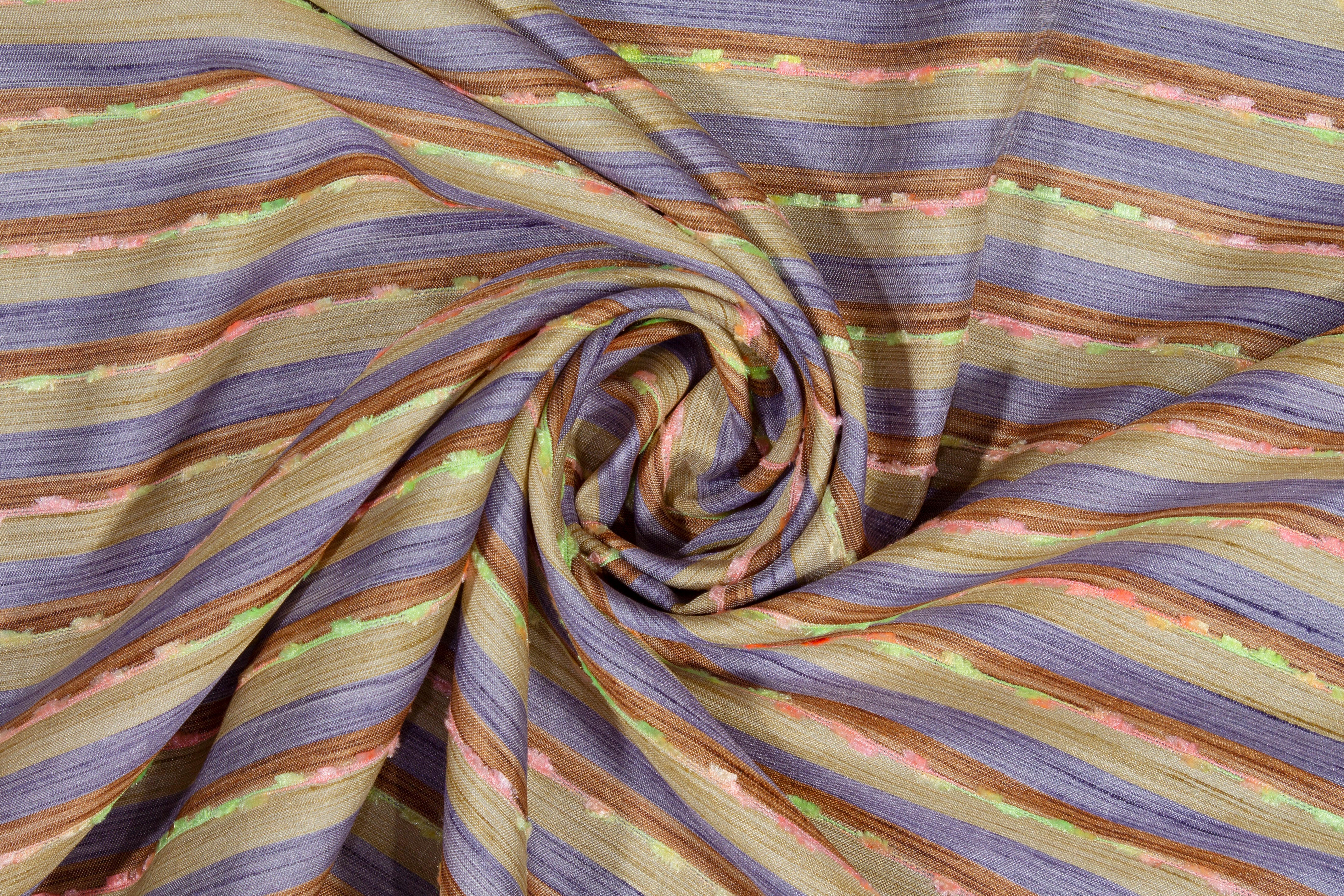 Striped Embroidered Italian Jacquard - Multicolor