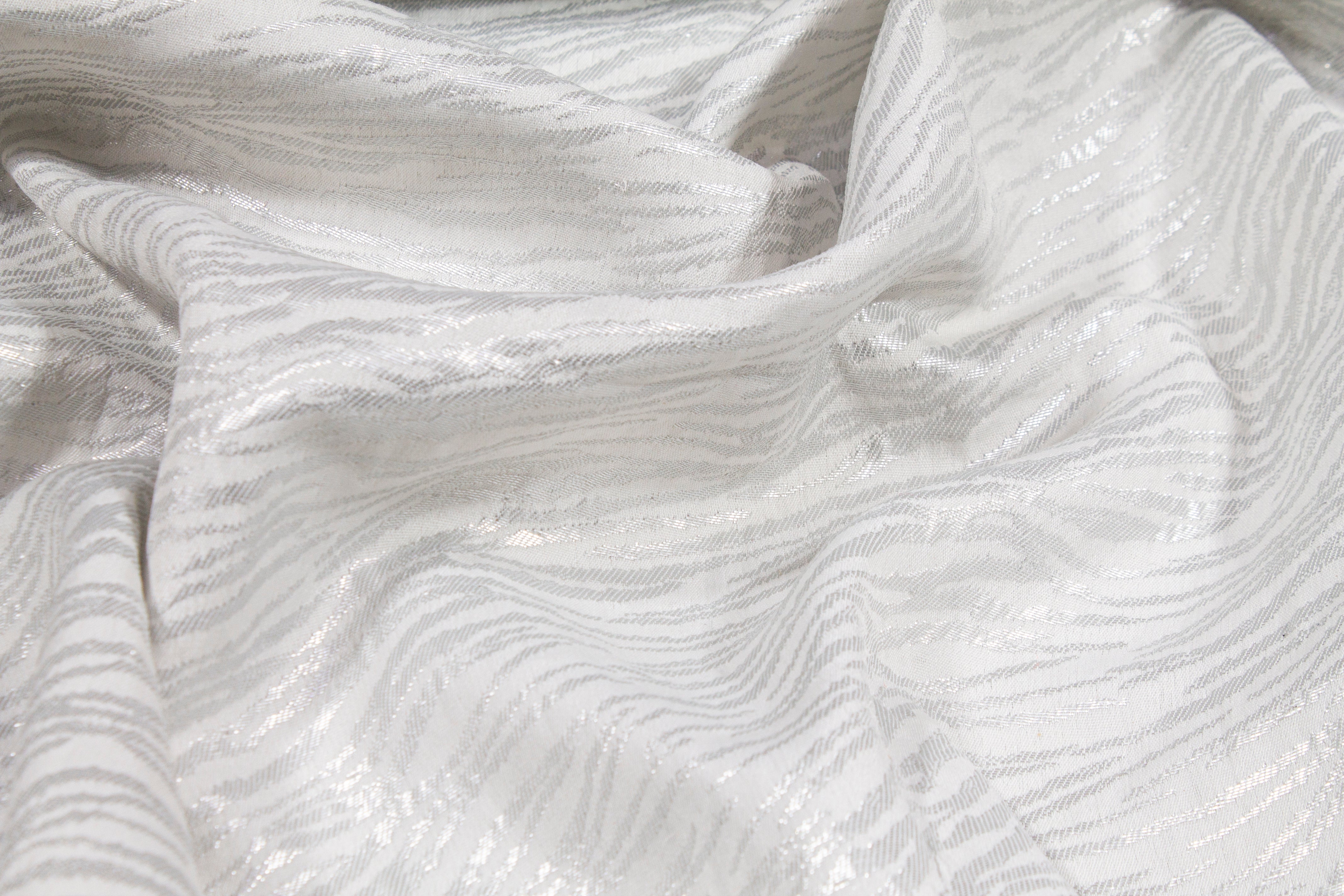 Zebra Design Metallic Jacquard - Silver / White