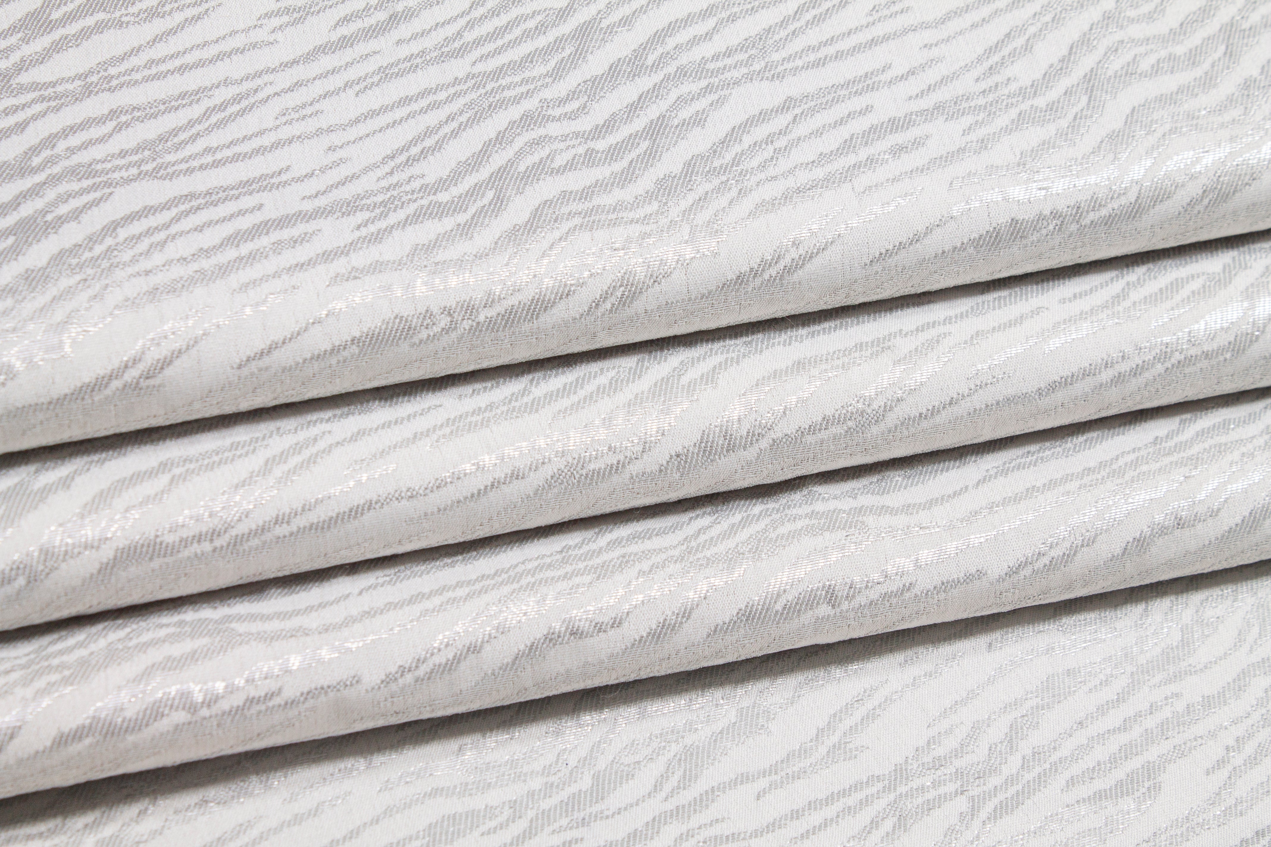 Zebra Design Metallic Jacquard - Silver / White
