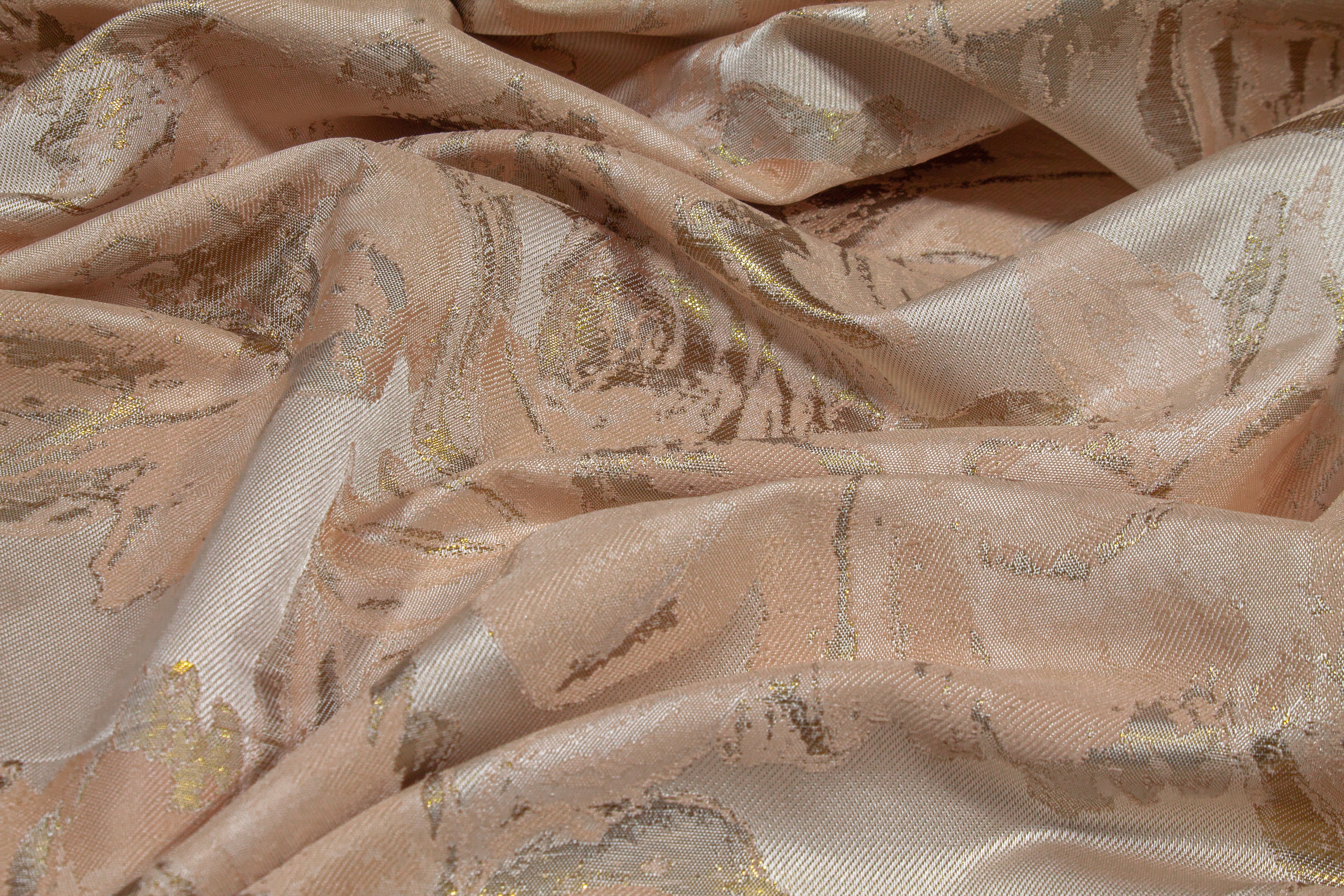 Floral Metallic Brocade - Blush, Gold, Beige