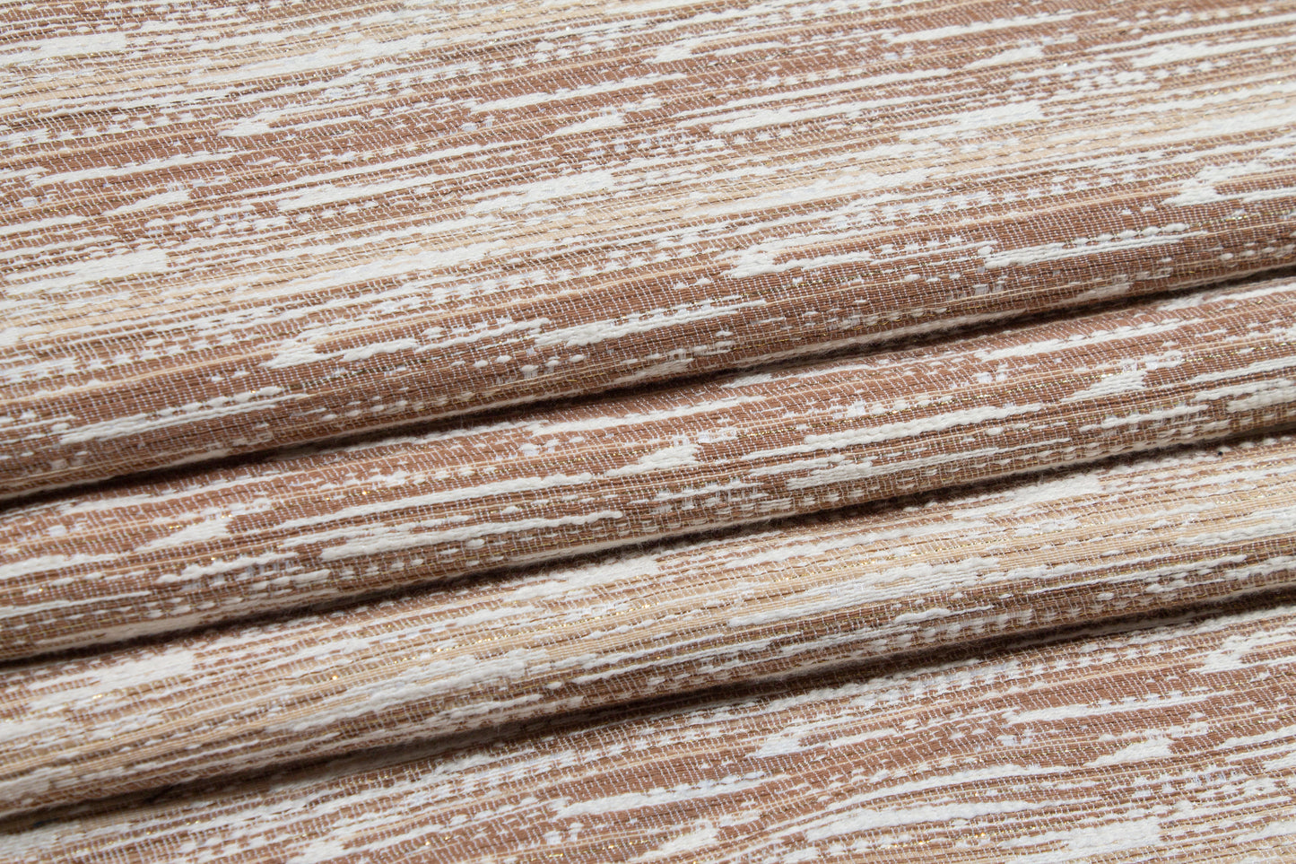 Metallic Poly Cotton Tweed - Khaki Brown