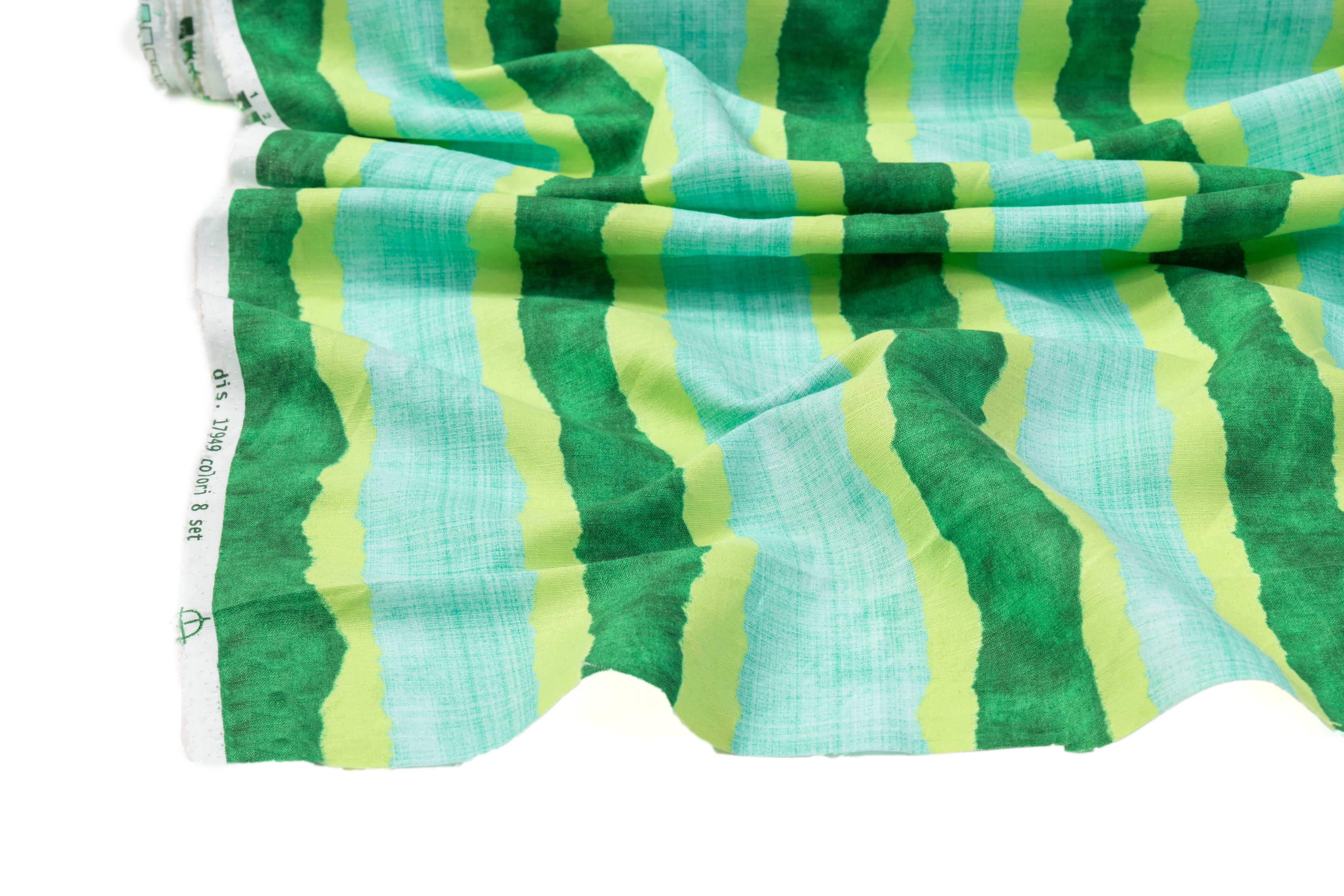 Striped Italian Linen - Green