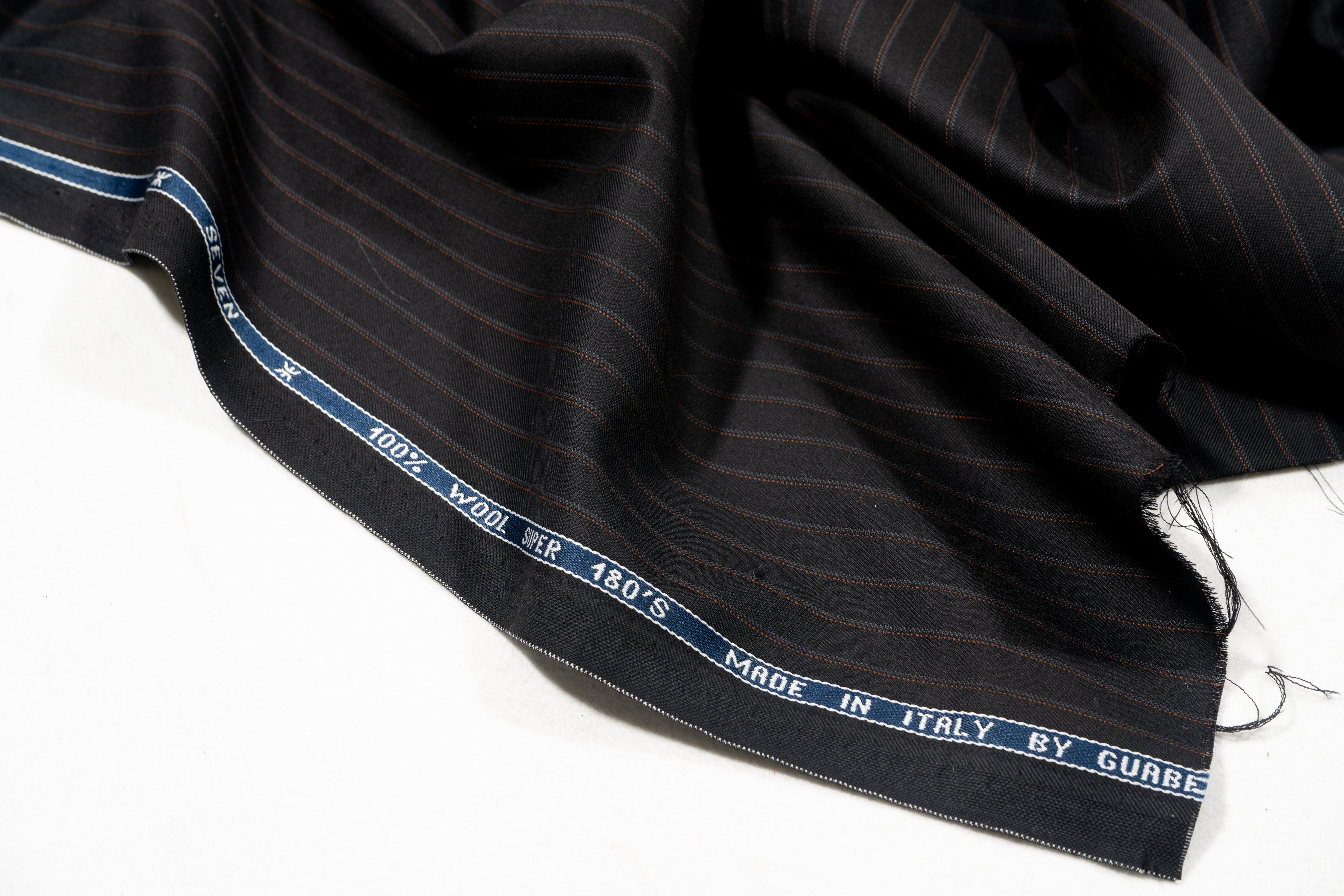 Pin Striped Super 180's Wool Made in Italy - Prime Fabrics