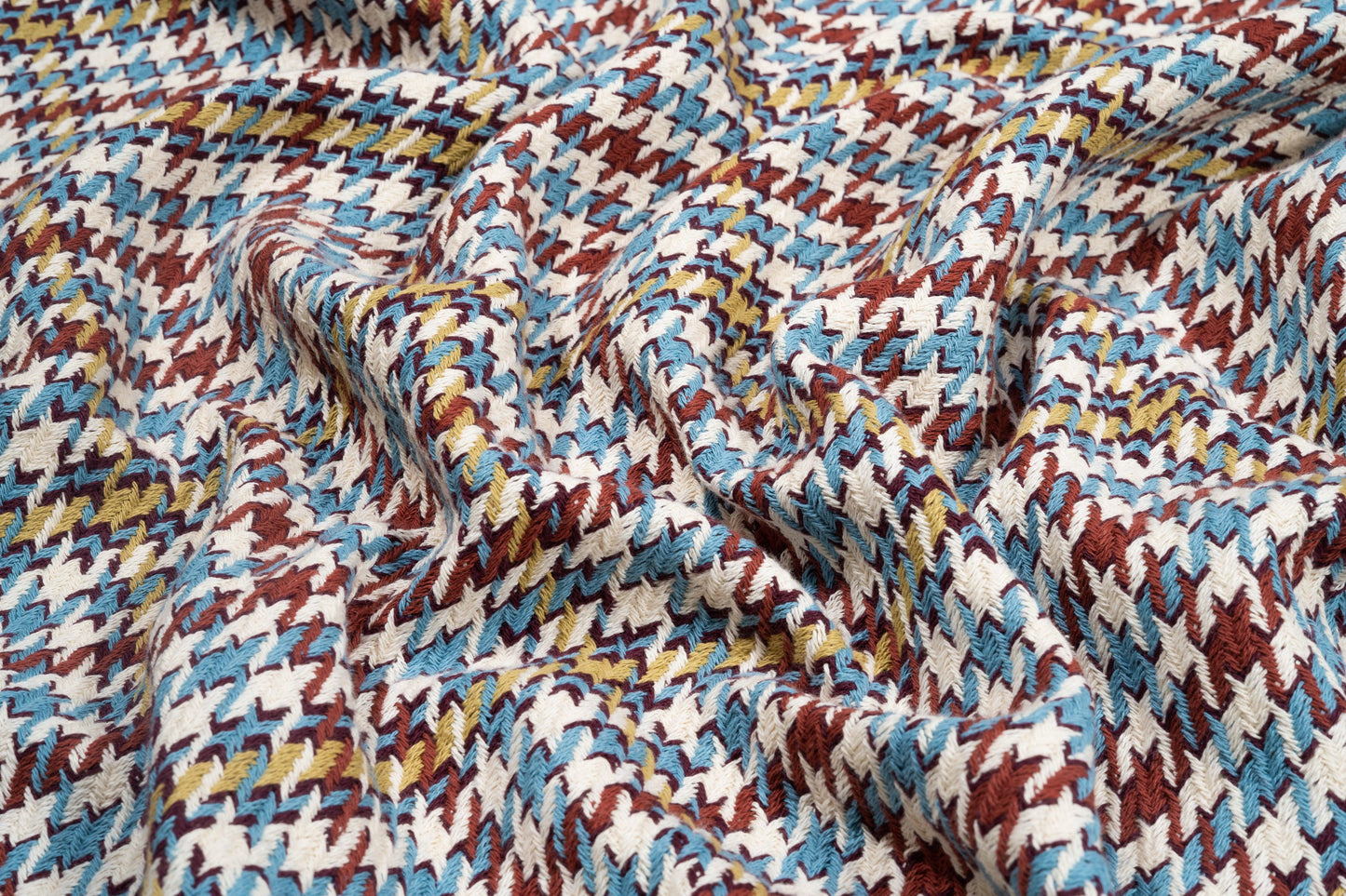 Multicolor Houndstooth Wool Blend - Prime Fabrics